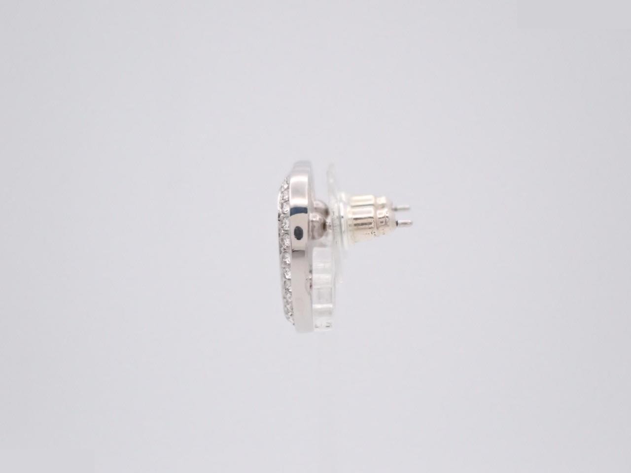 earrings, C23K gold, Coco Mark, heart design, rhinestones, 1.8cm wide. — view 3