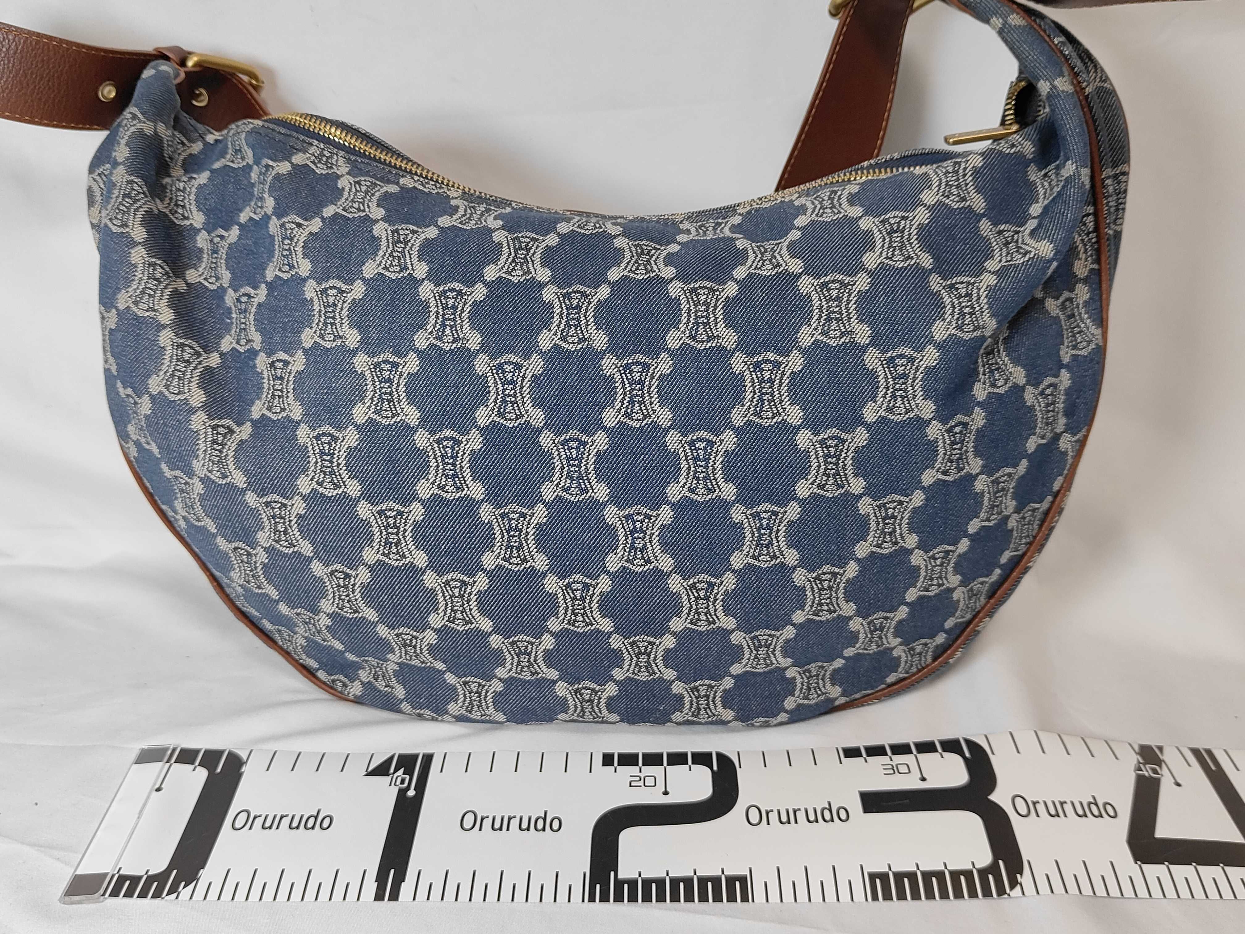 denim Macadam pattern one-shoulder bag, vintage shoulder bag — view 2