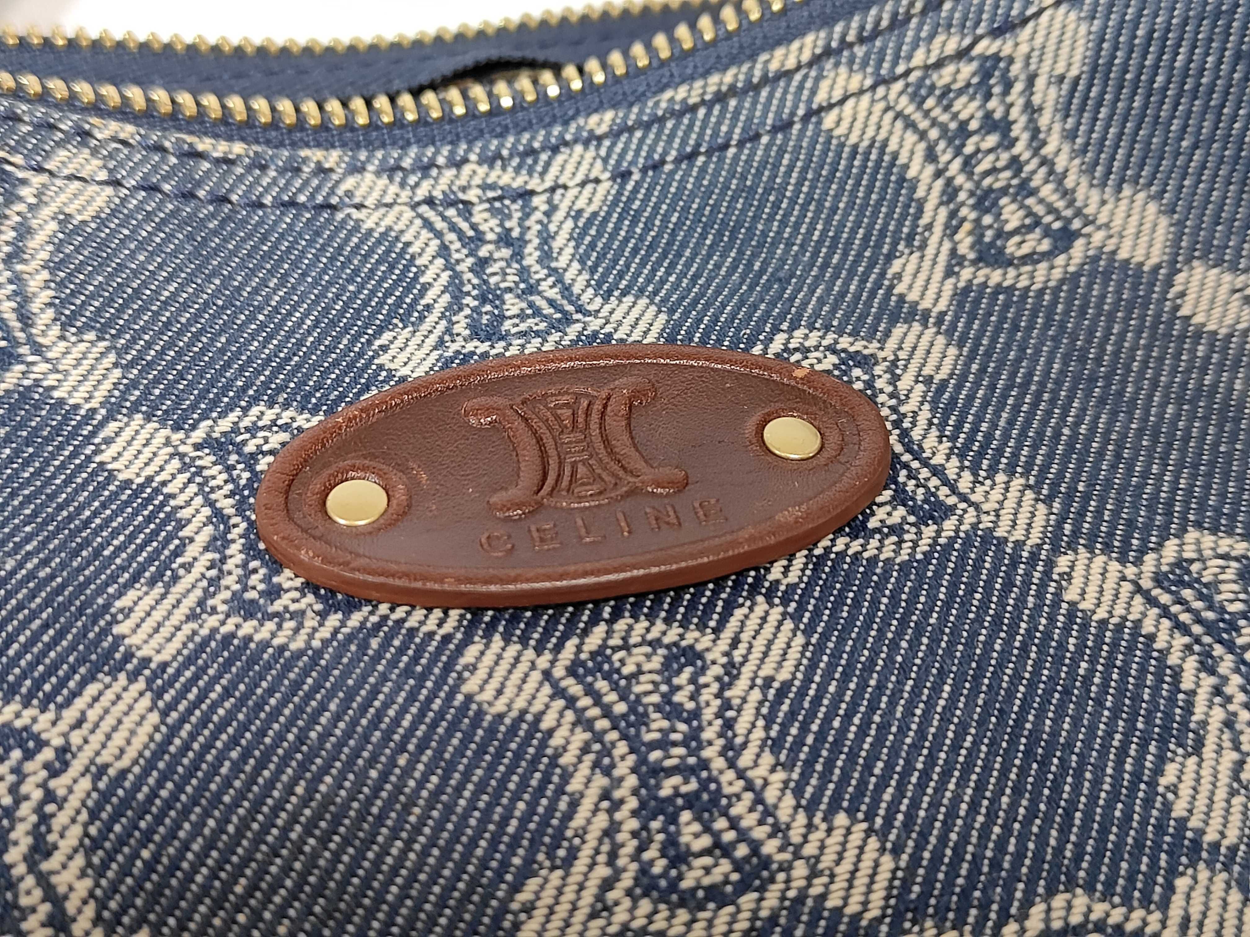 denim Macadam pattern one-shoulder bag, vintage shoulder bag — view 12