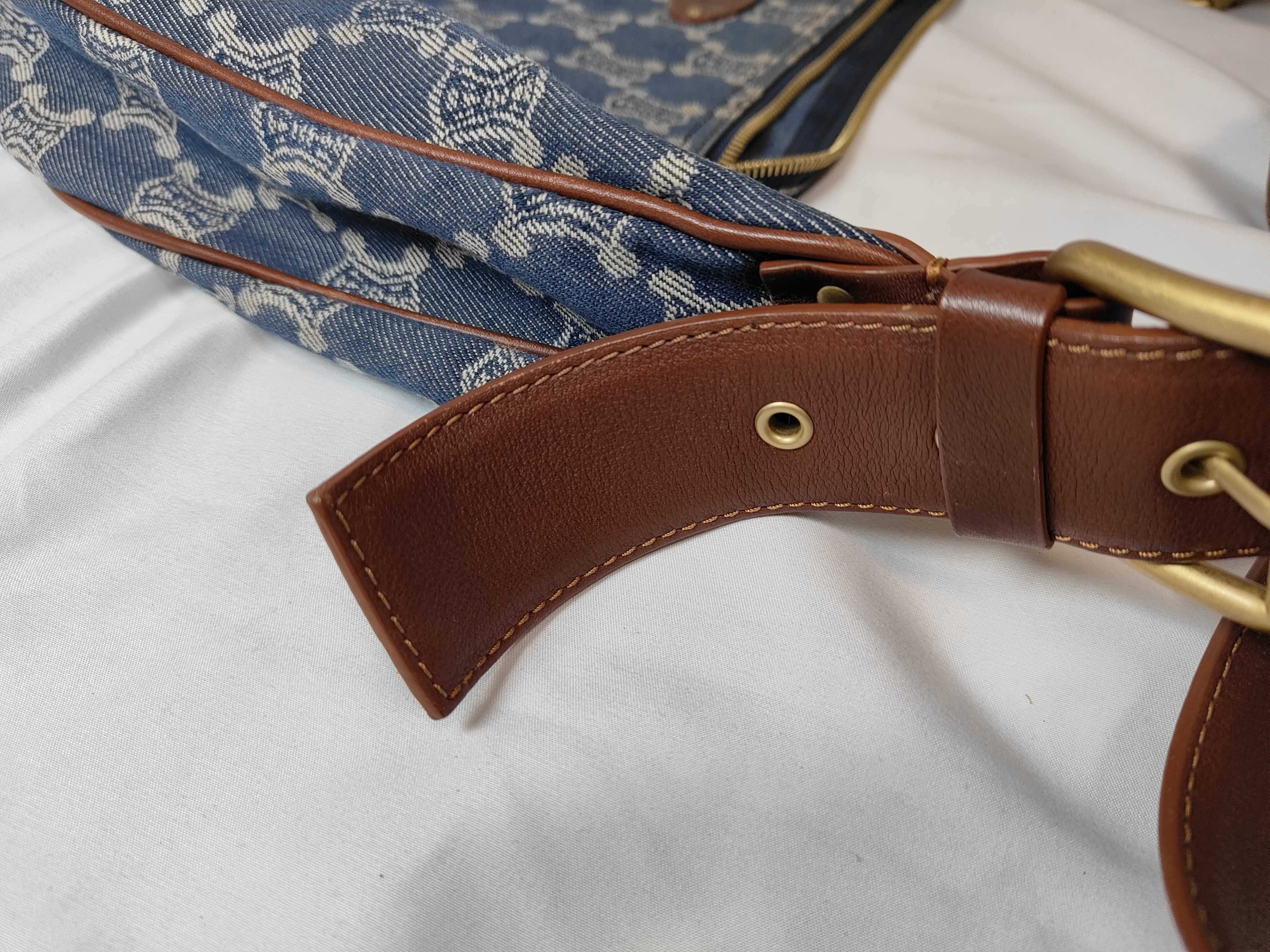 denim Macadam pattern one-shoulder bag, vintage shoulder bag — view 13