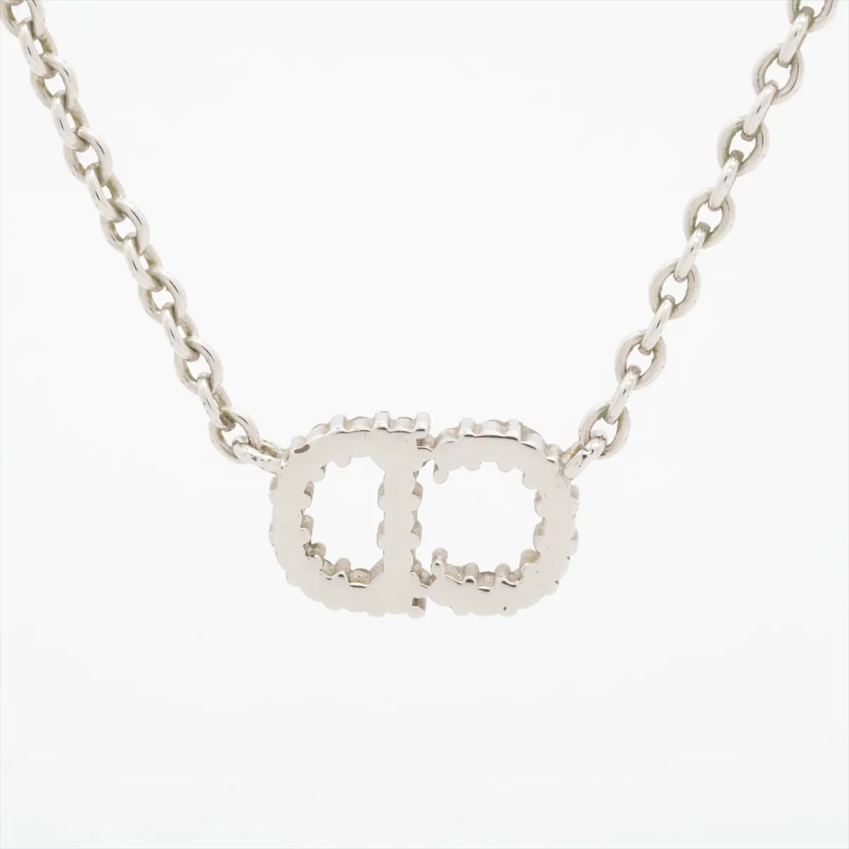 Petit CD necklace, metal and rhinestone, silver. Shows signs of wear, — view 2