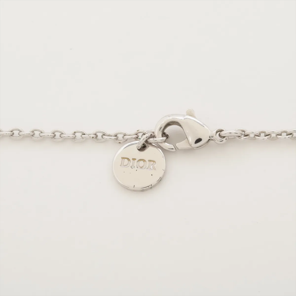 Petit CD necklace, metal and rhinestone, silver. Shows signs of wear, — view 3