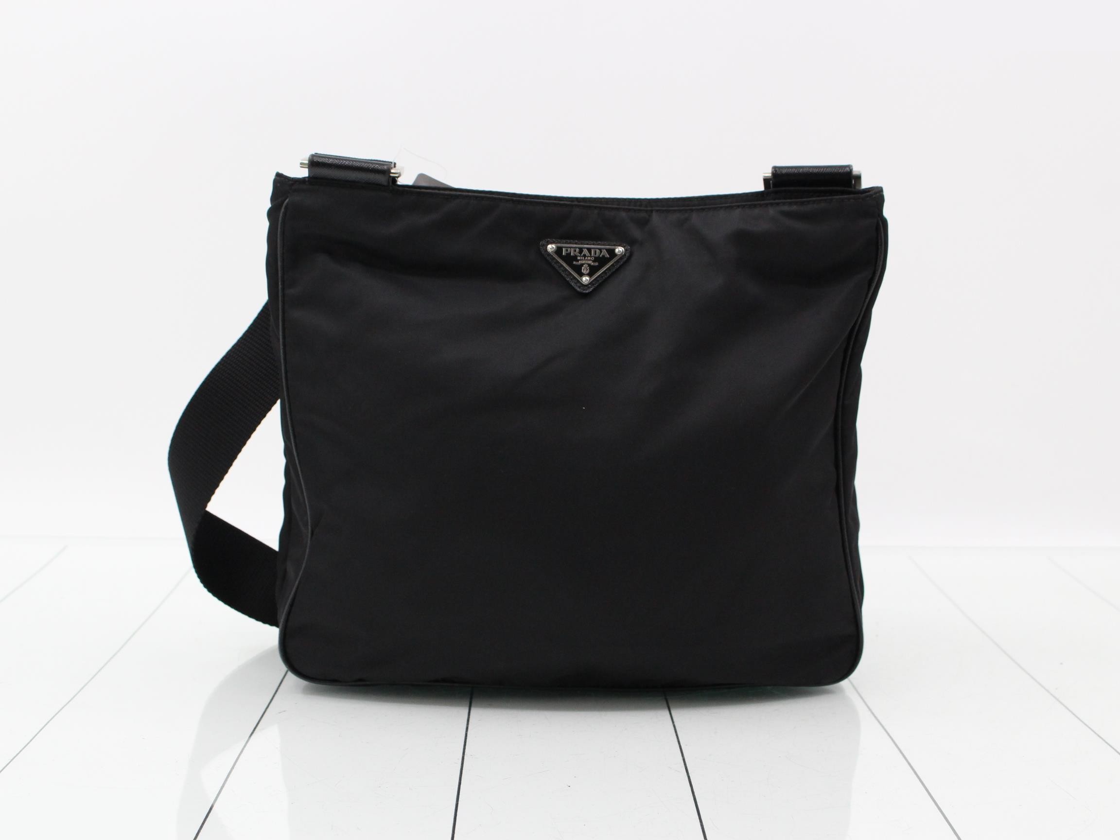 Nylon and leather shoulder bag — view 2