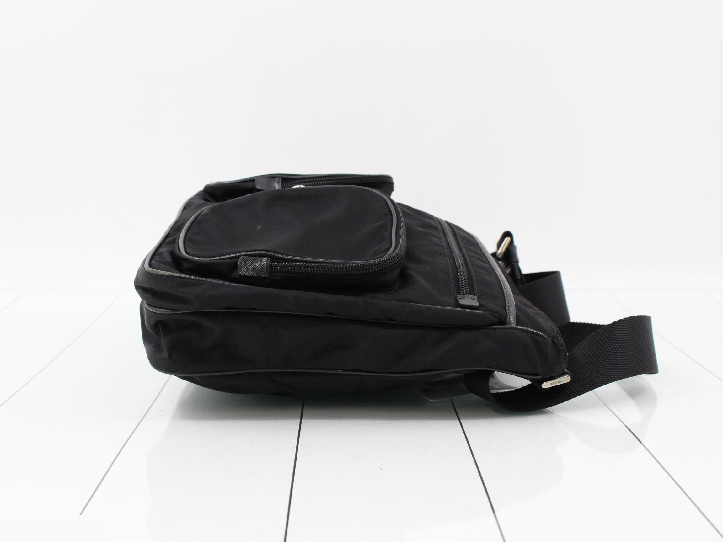 Nylon and leather shoulder bag — view 3