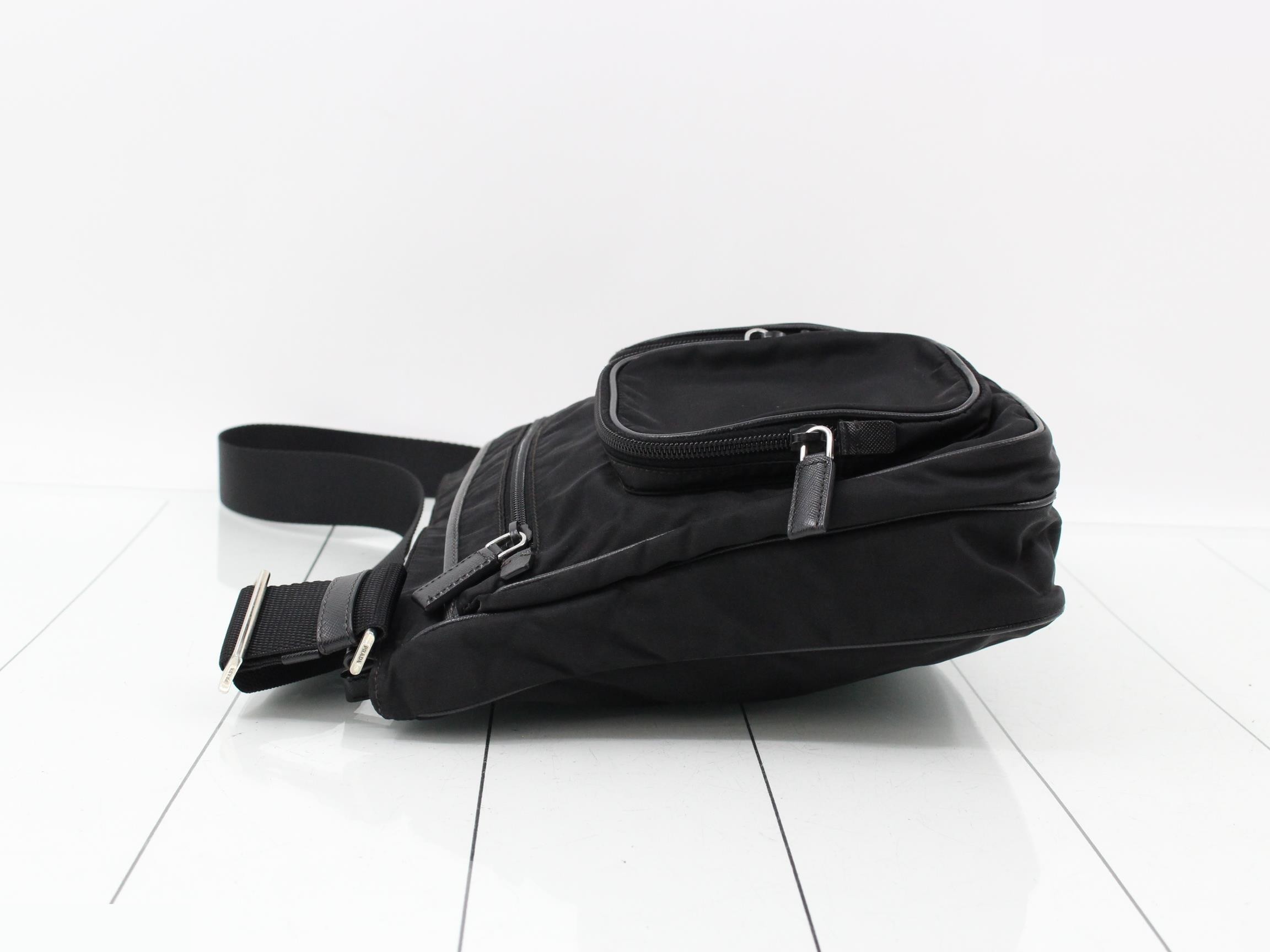 Nylon and leather shoulder bag — view 4