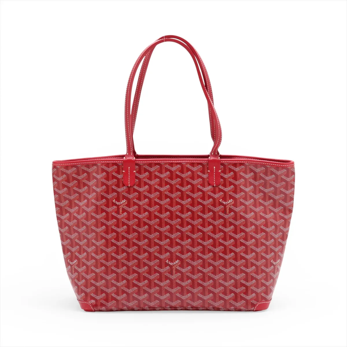 Artois PM PVC x Leather Tote Bag, Red — view 2