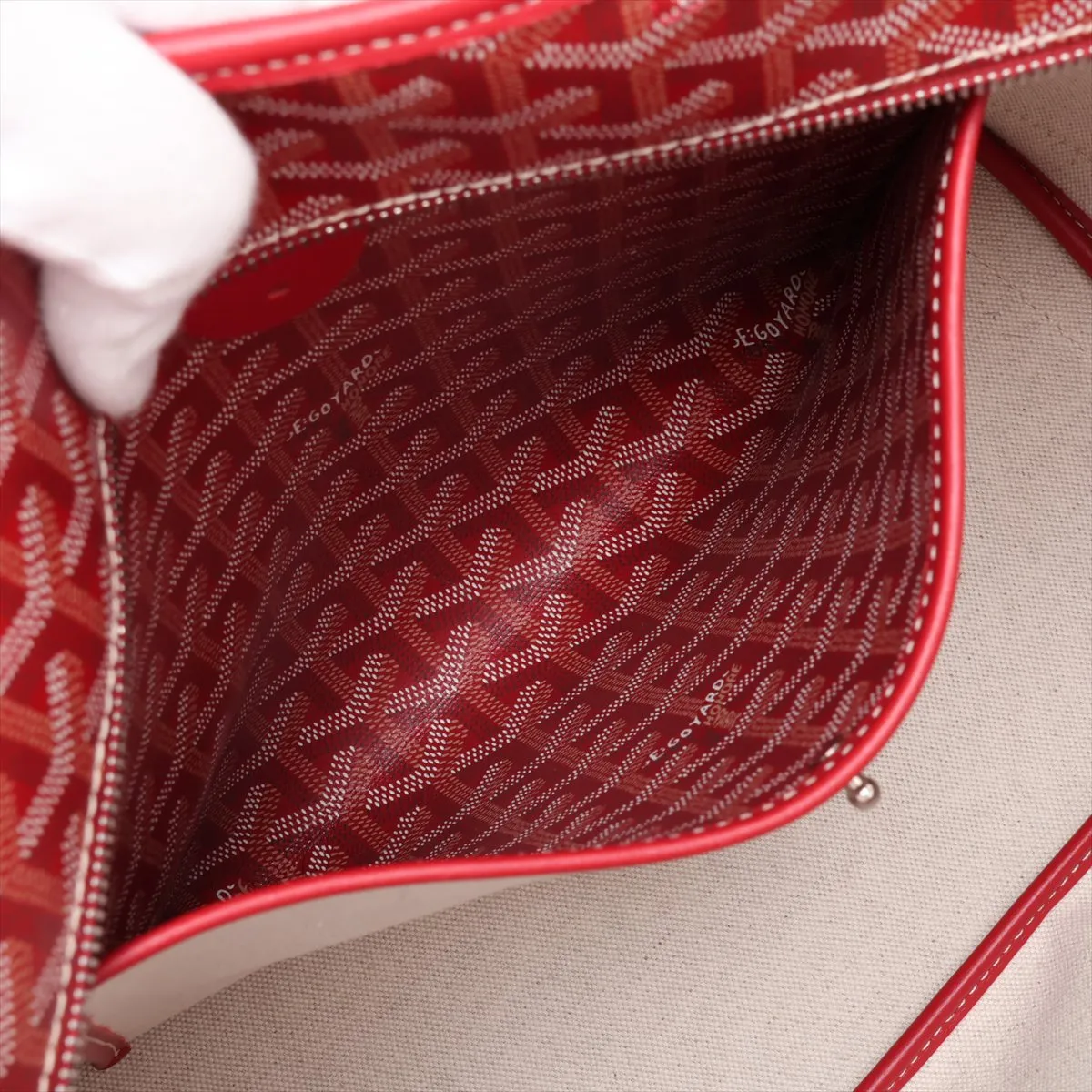 Artois PM PVC x Leather Tote Bag, Red — view 8