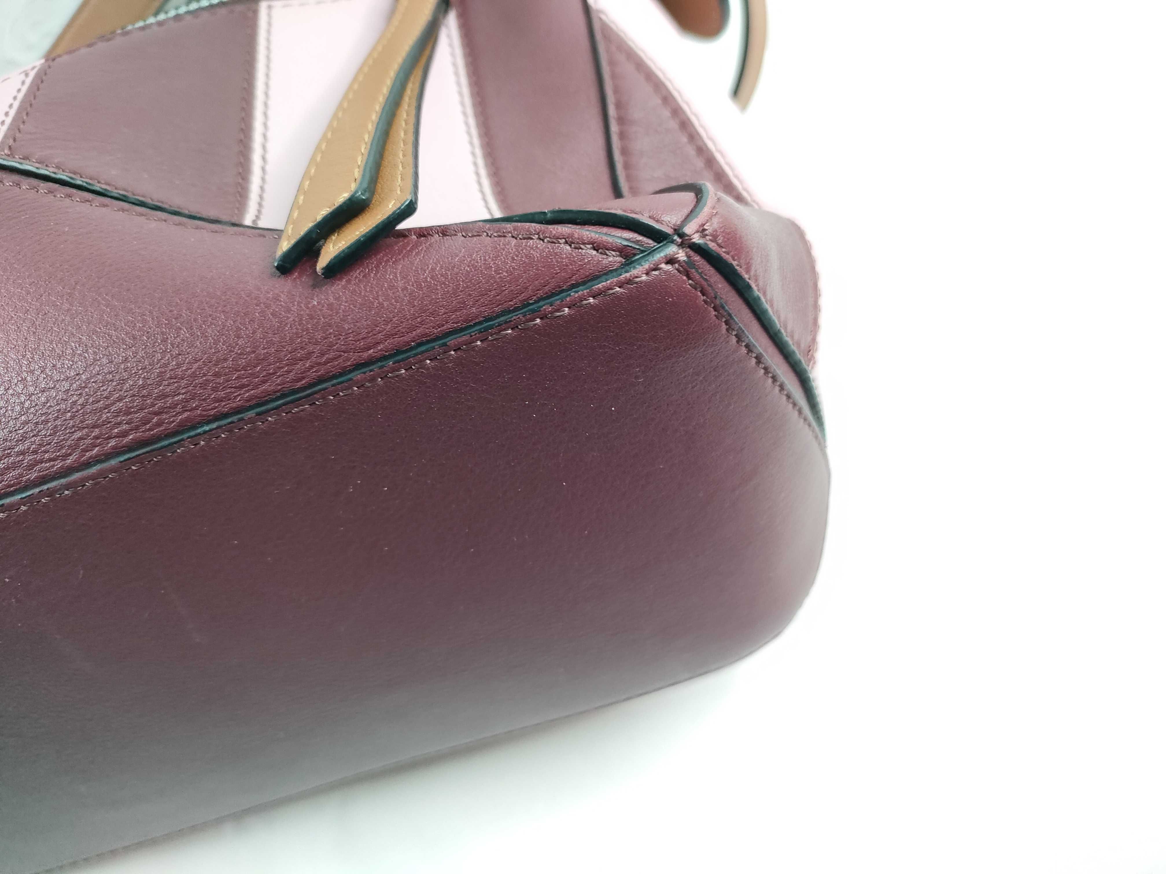 Puzzle Bag 2-Way Shoulder Bag (Pink x Bordeaux) — view 5