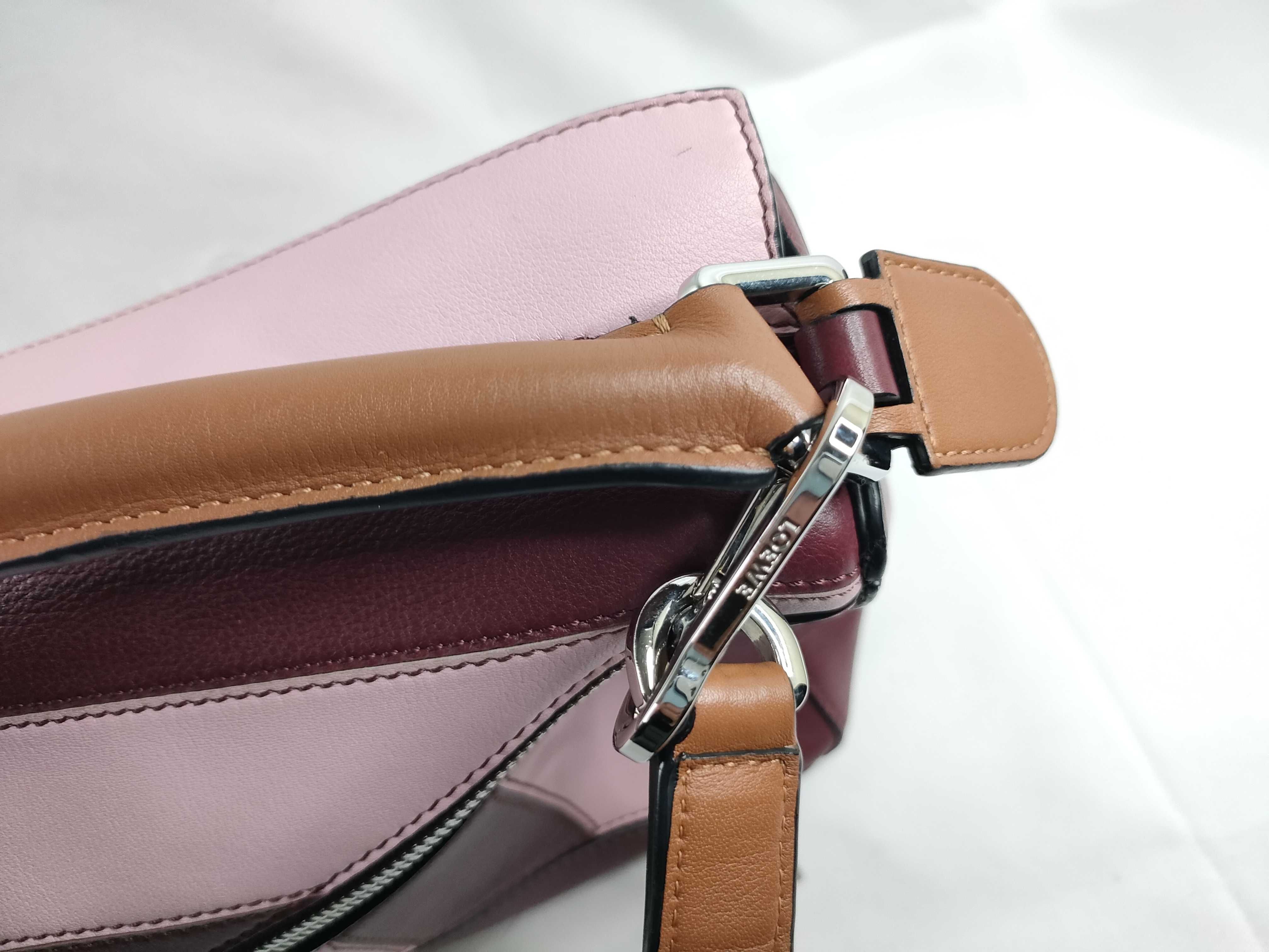 Puzzle Bag 2-Way Shoulder Bag (Pink x Bordeaux) — view 7