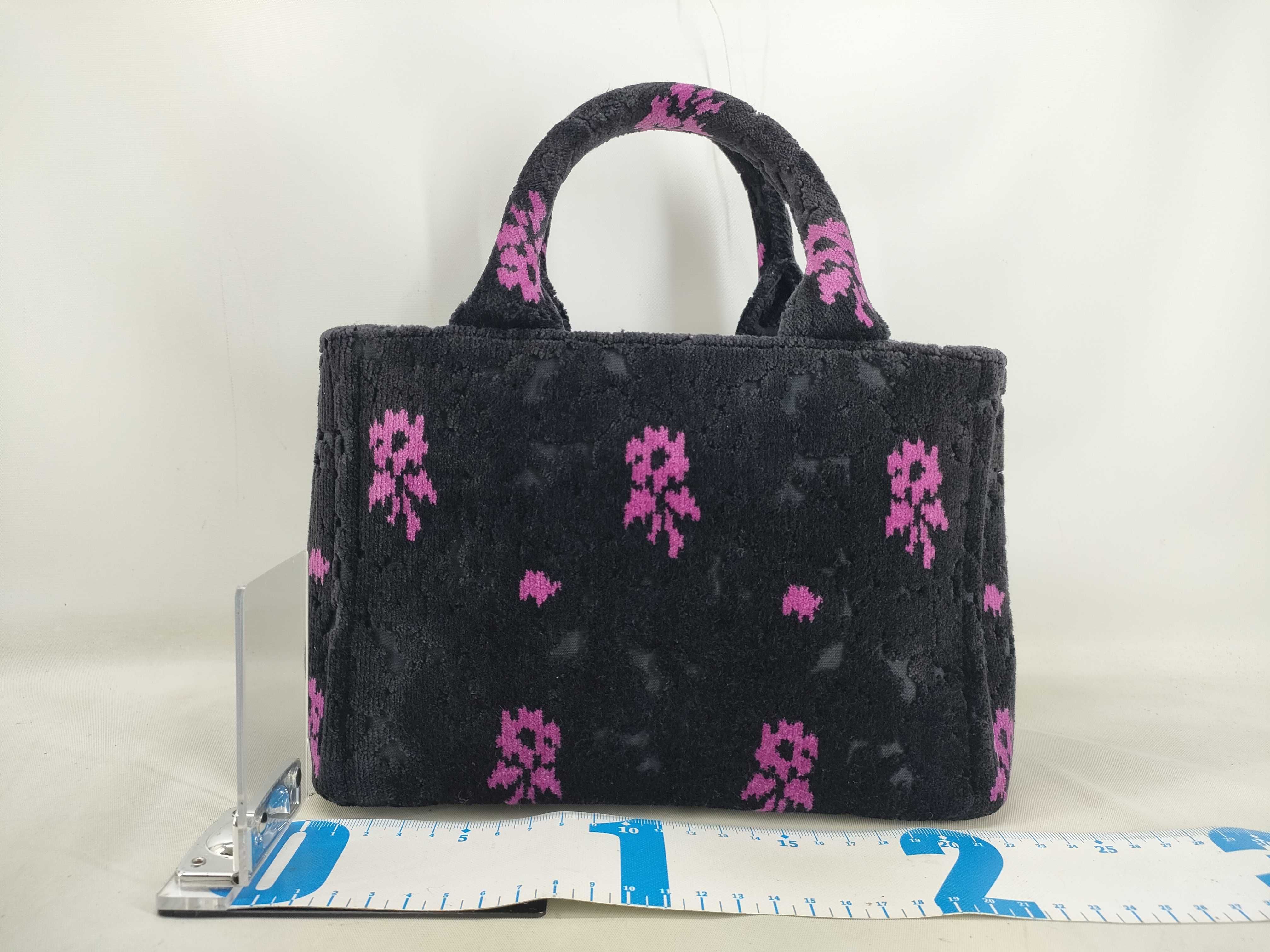 Velvet 2-Way Handbag, Black, 1BA038 (Handbag) — view 2