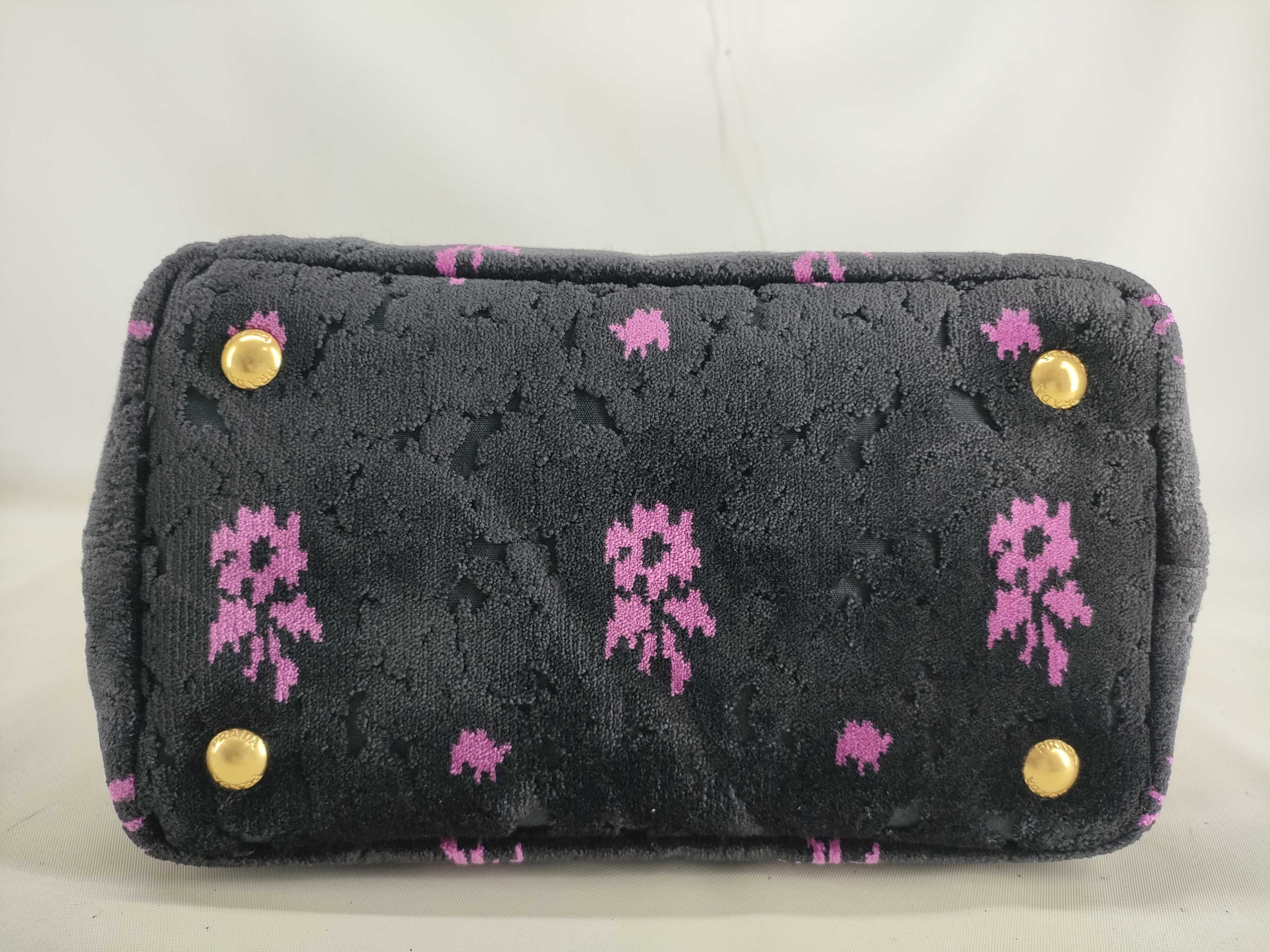 Velvet 2-Way Handbag, Black, 1BA038 (Handbag) — view 3