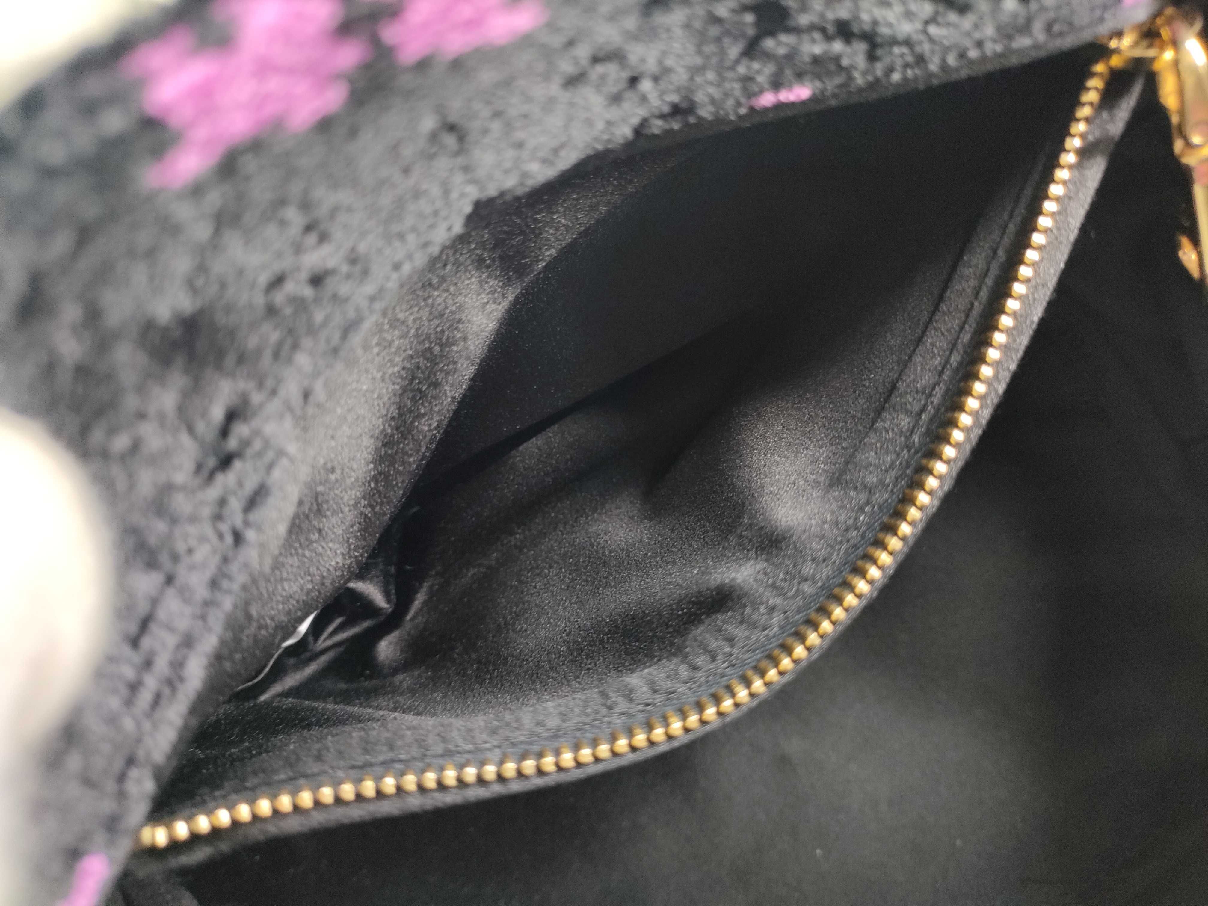 Velvet 2-Way Handbag, Black, 1BA038 (Handbag) — view 9