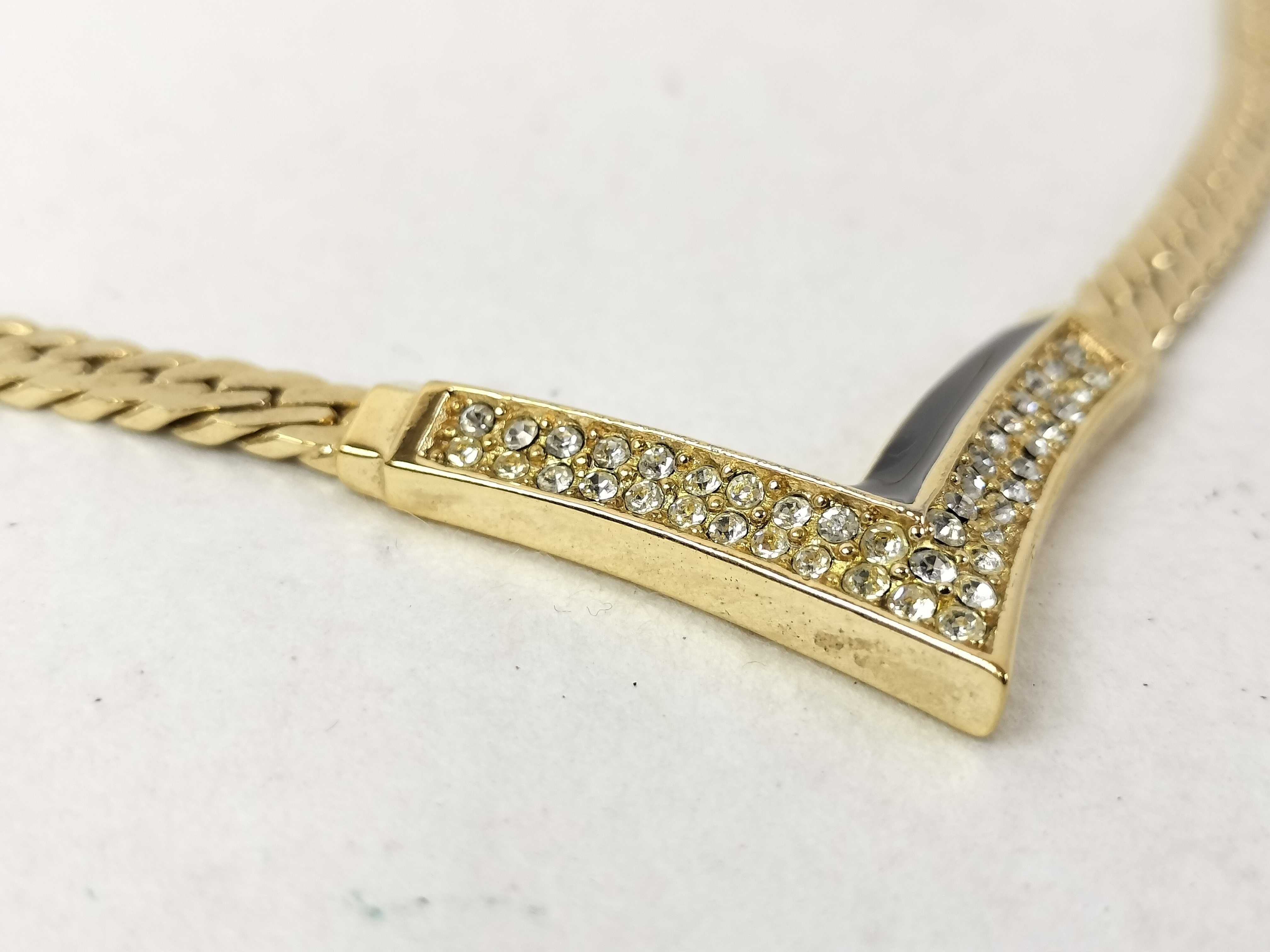 Gold Rhinestone Necklace — view 3