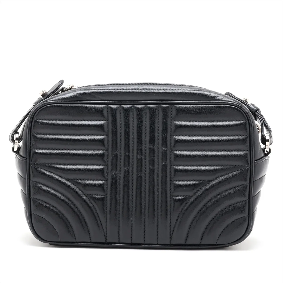 Diagram Leather Chain Shoulder Bag, Black — view 2