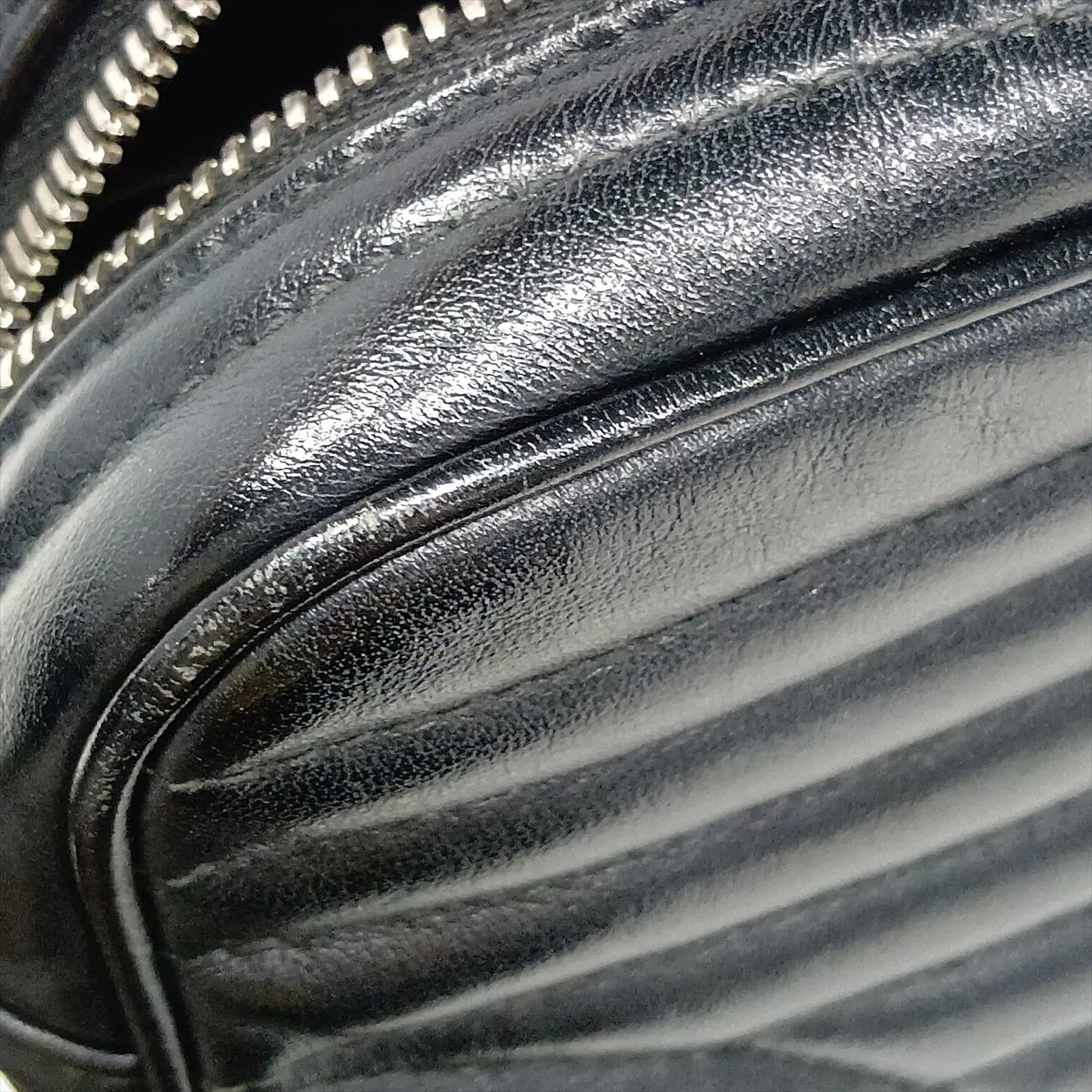 Diagram Leather Chain Shoulder Bag, Black — view 11
