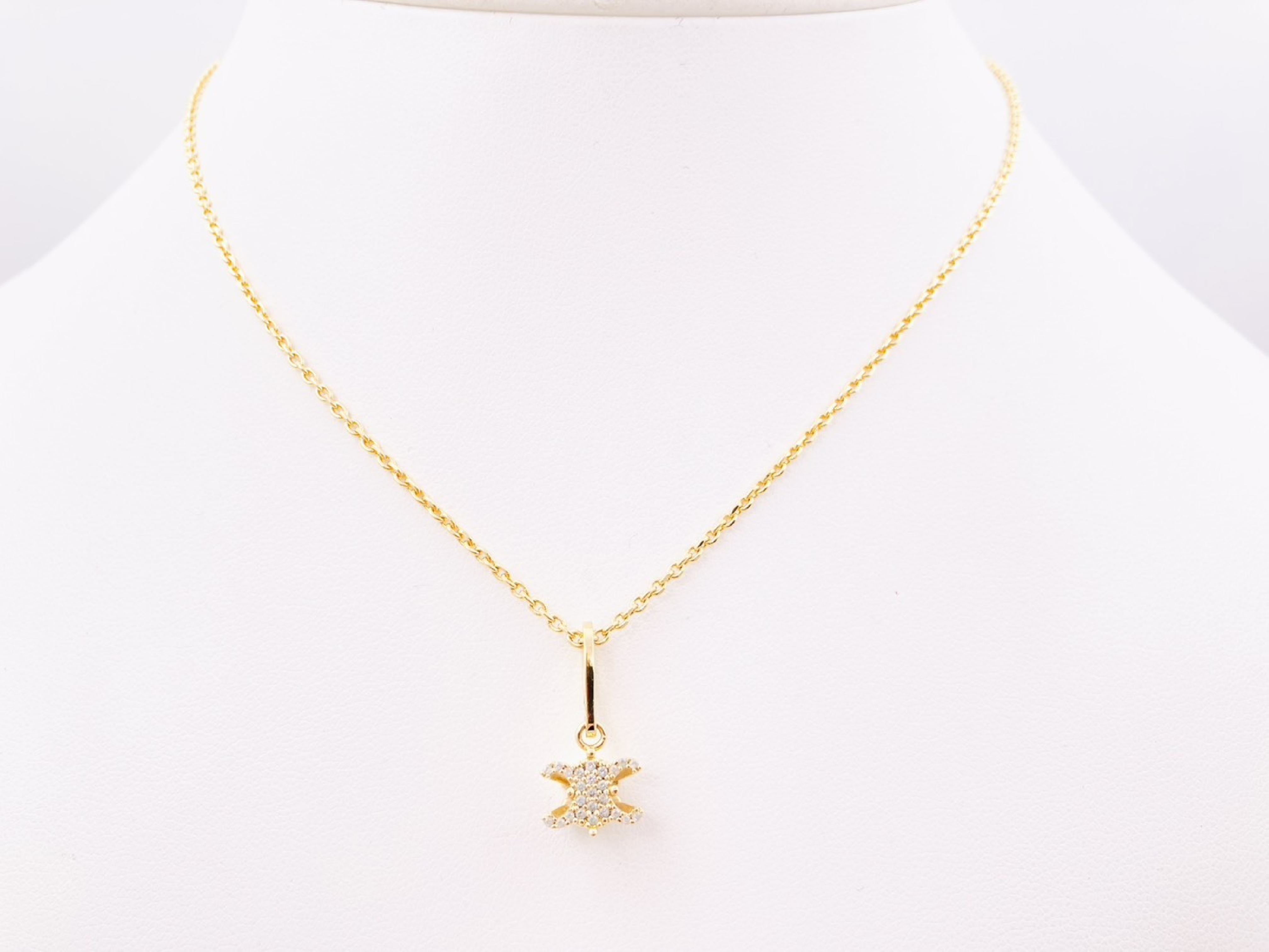Solitaire Sparkle Triomphe Rhinestone Necklace, Gold Necklace — view 2