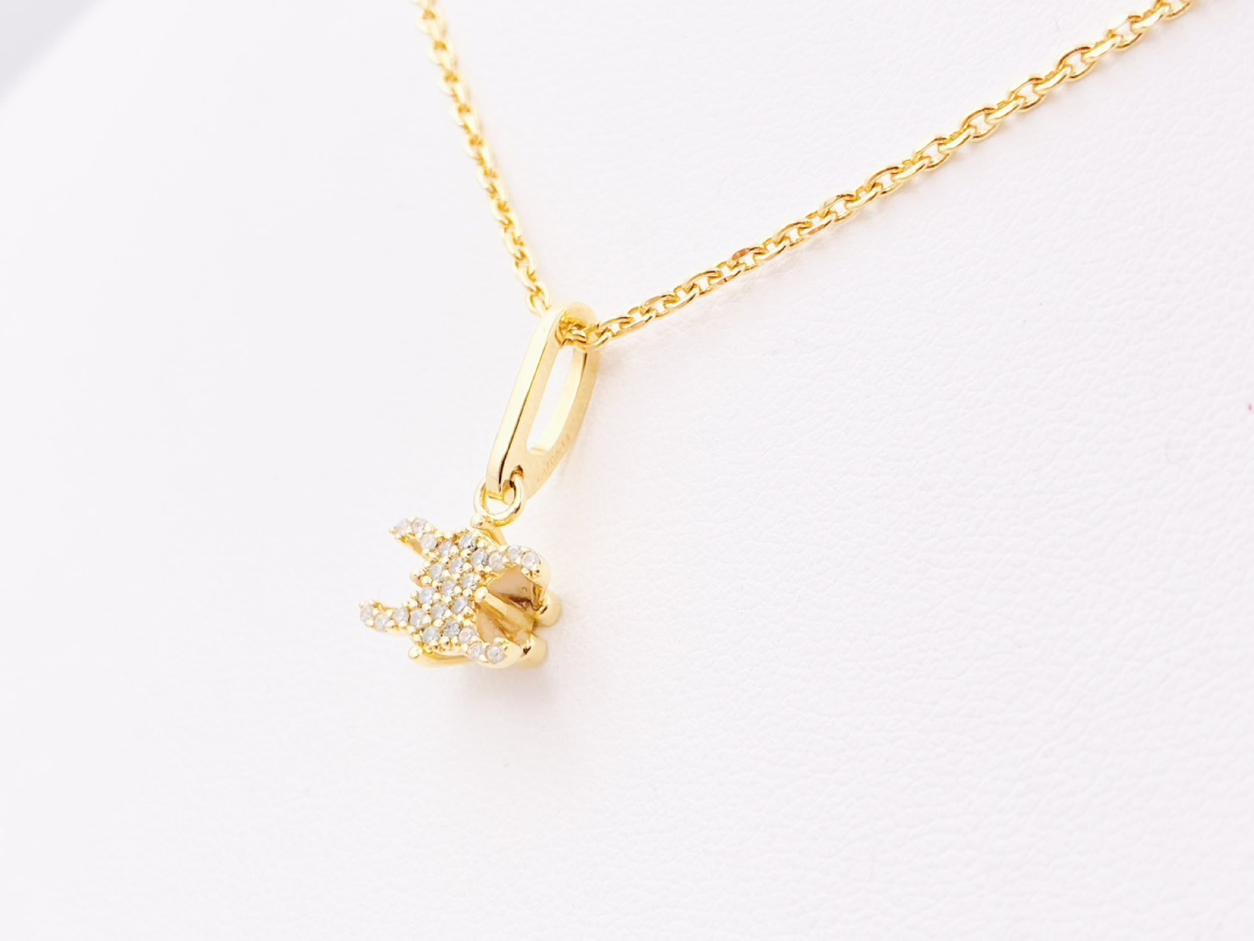 Solitaire Sparkle Triomphe Rhinestone Necklace, Gold Necklace — view 3