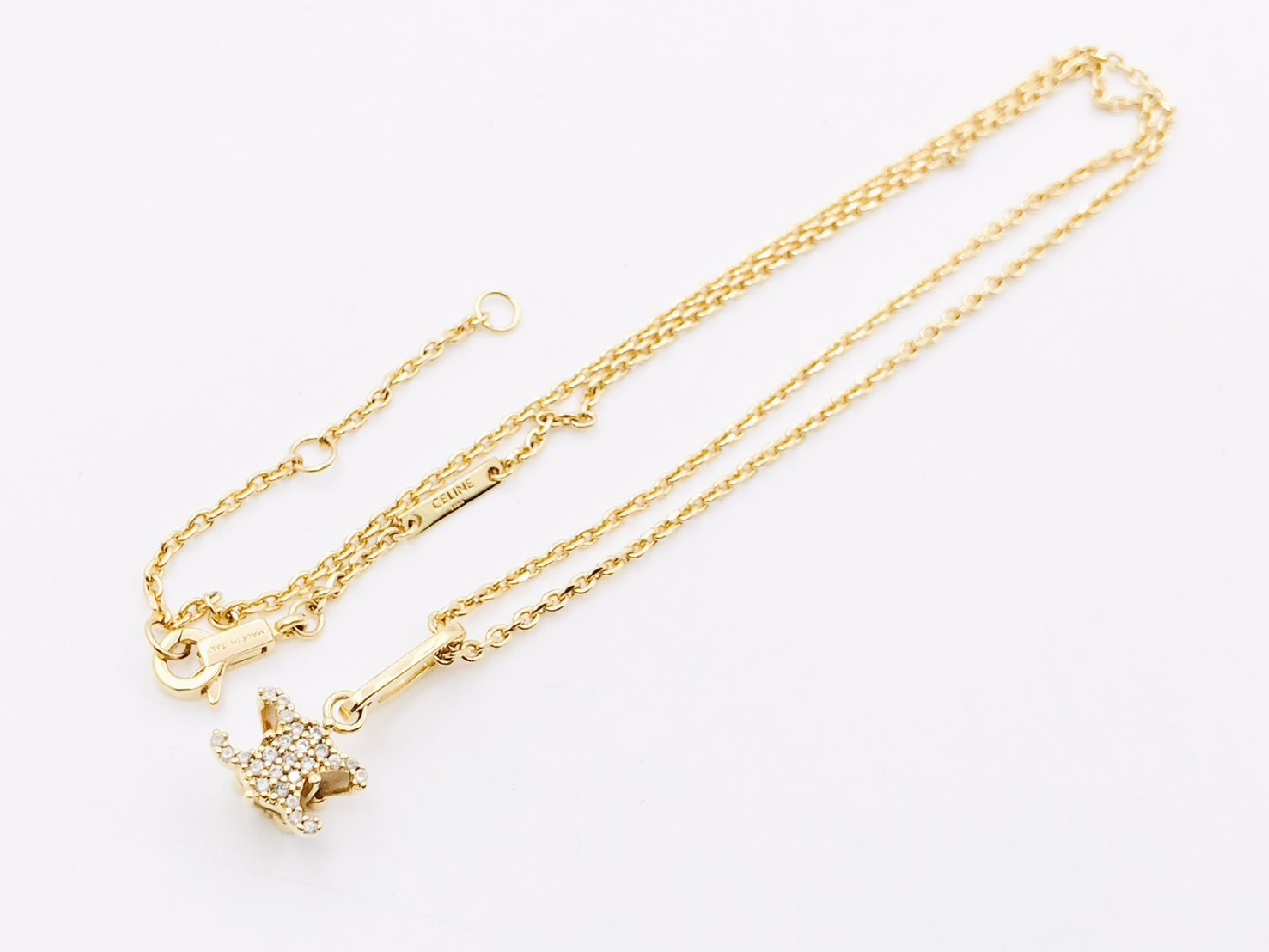 Solitaire Sparkle Triomphe Rhinestone Necklace, Gold Necklace — view 4