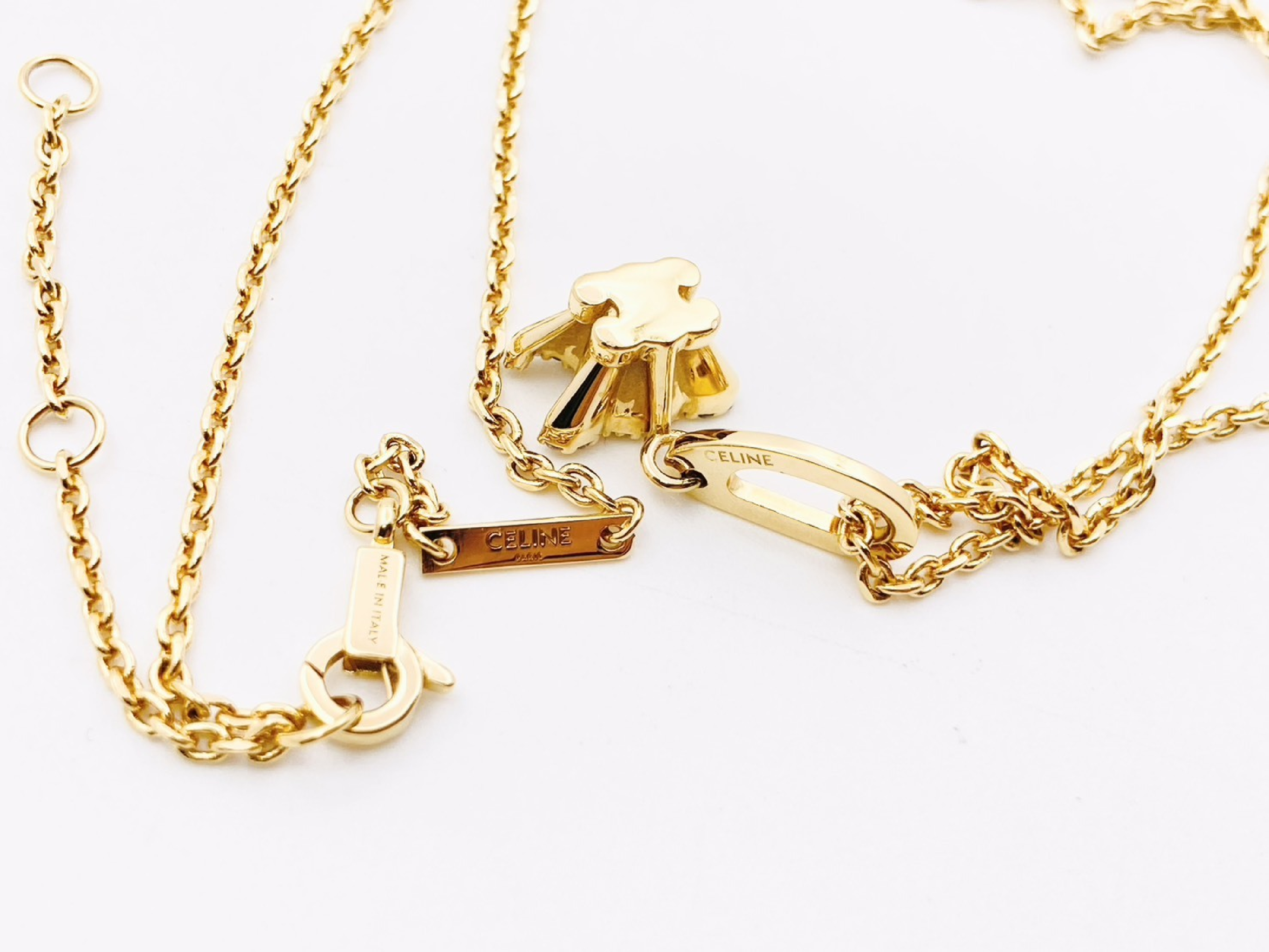 Solitaire Sparkle Triomphe Rhinestone Necklace, Gold Necklace — view 5