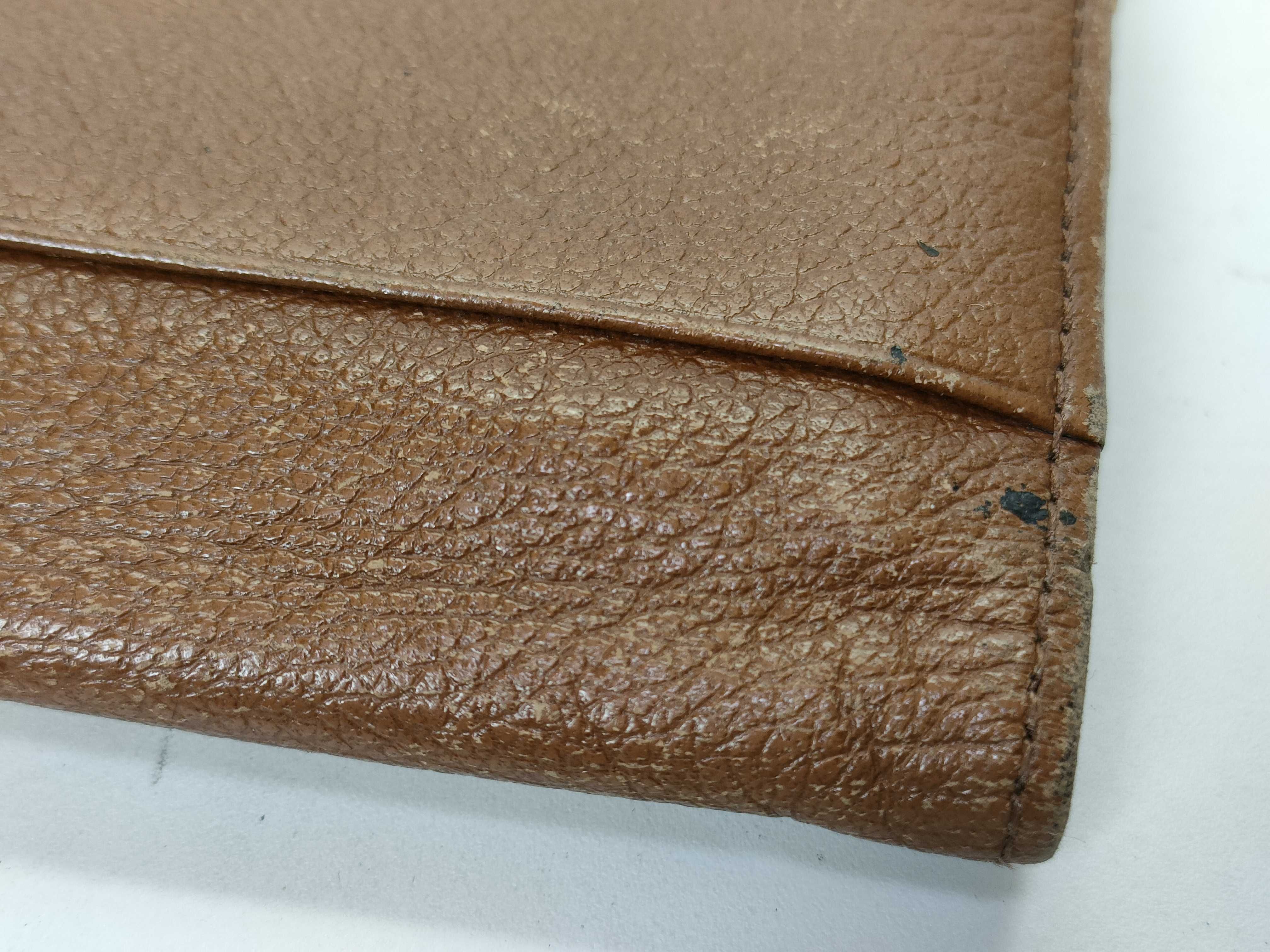 Leather Long Wallet, Vintage, YSL Logo, Brown — view 14