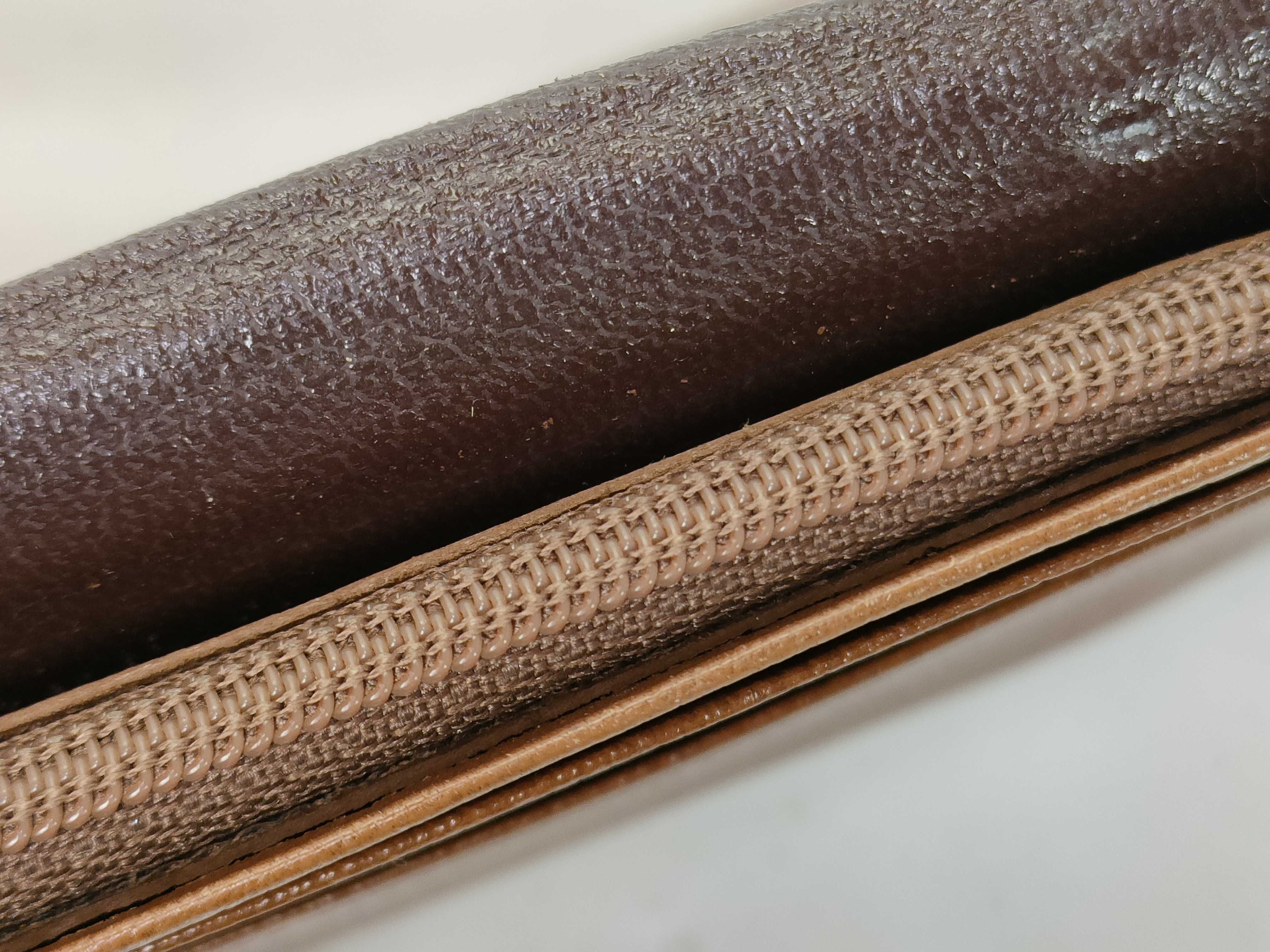 Leather Long Wallet, Vintage, YSL Logo, Brown — view 8