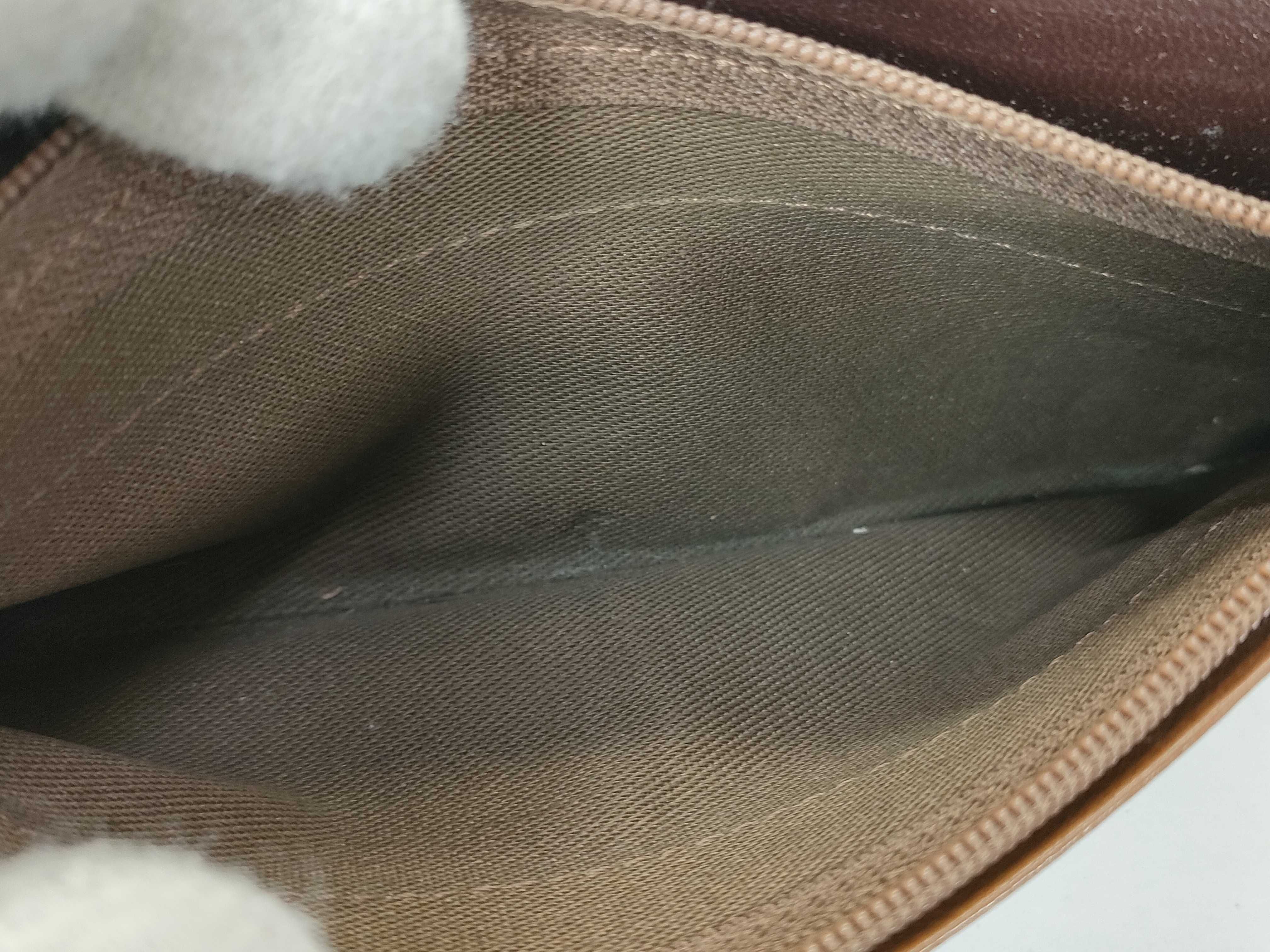 Leather Long Wallet, Vintage, YSL Logo, Brown — view 10