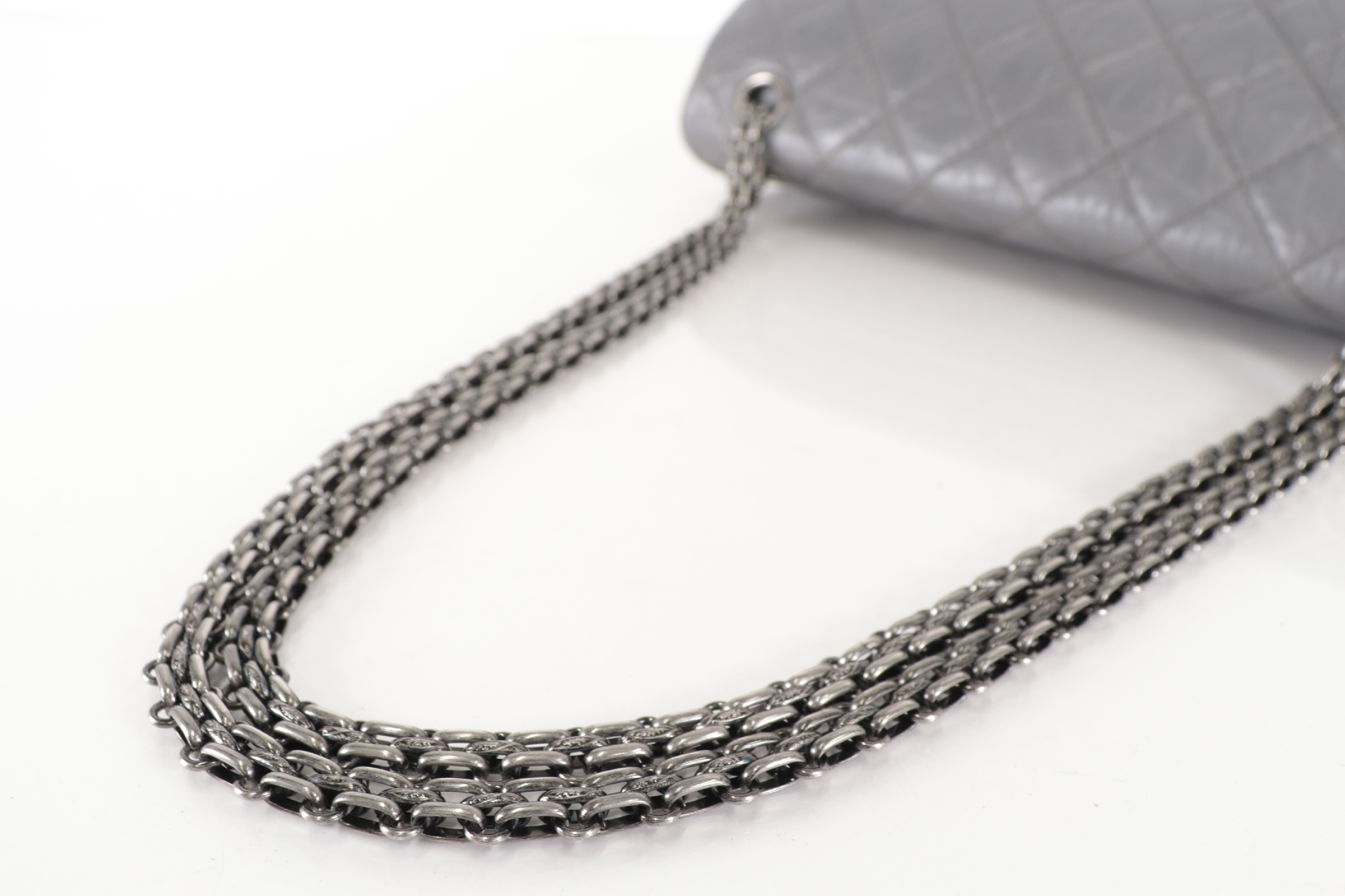 Double Flap 2.55 Chain Shoulder Bag, Gray, Series 14 (Shoulder Bag) — view 6