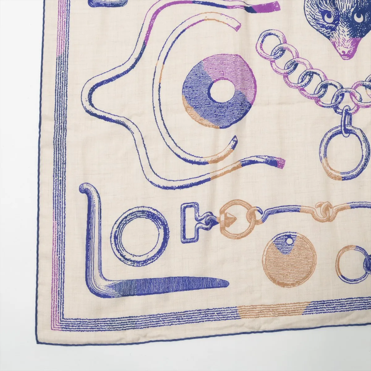scarf, cashmere x silk, beige, with wear, — view 5