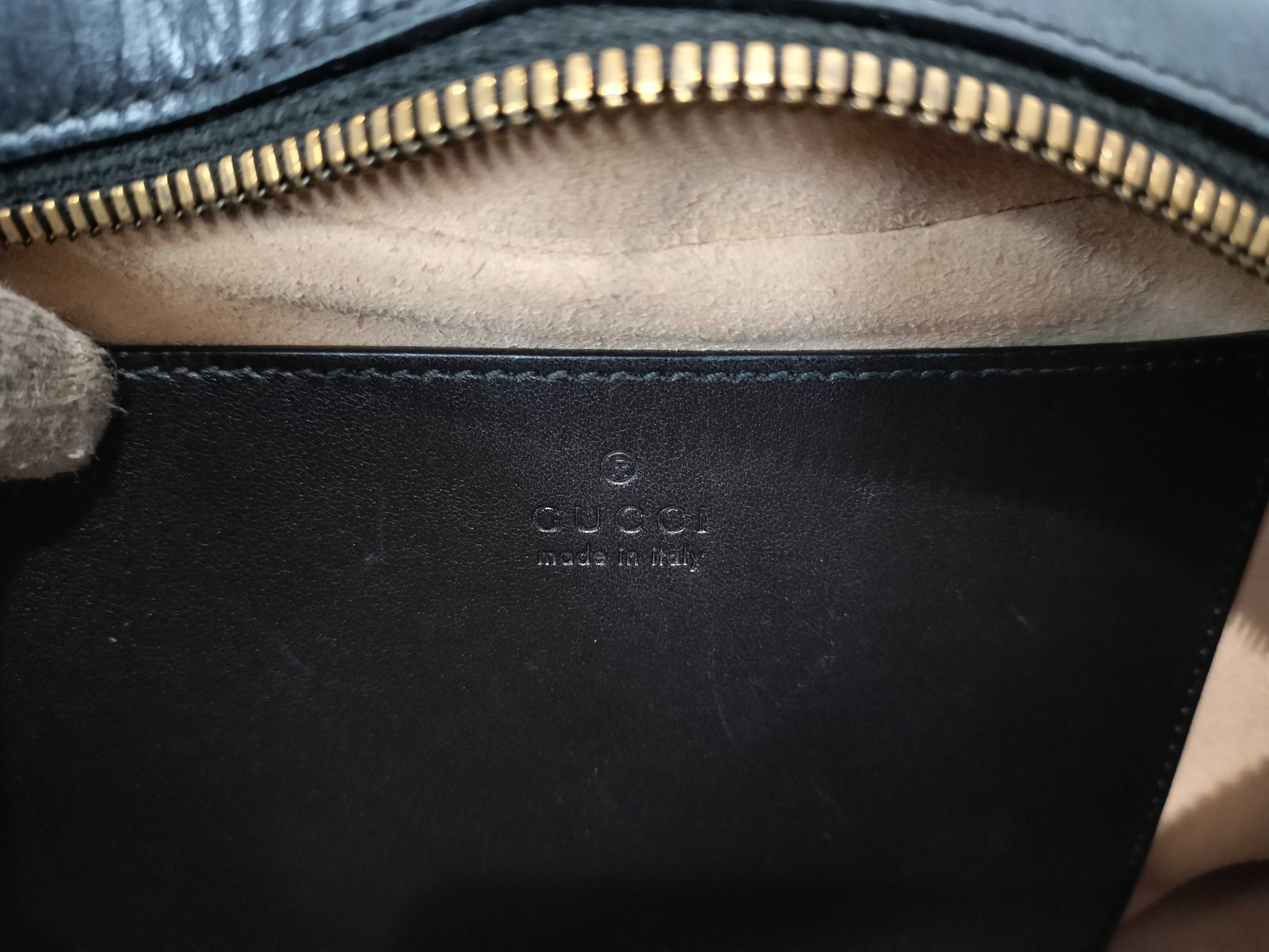 GG Marmont 447632 Shoulder Bag, Leather, Black/Repaired — view 11