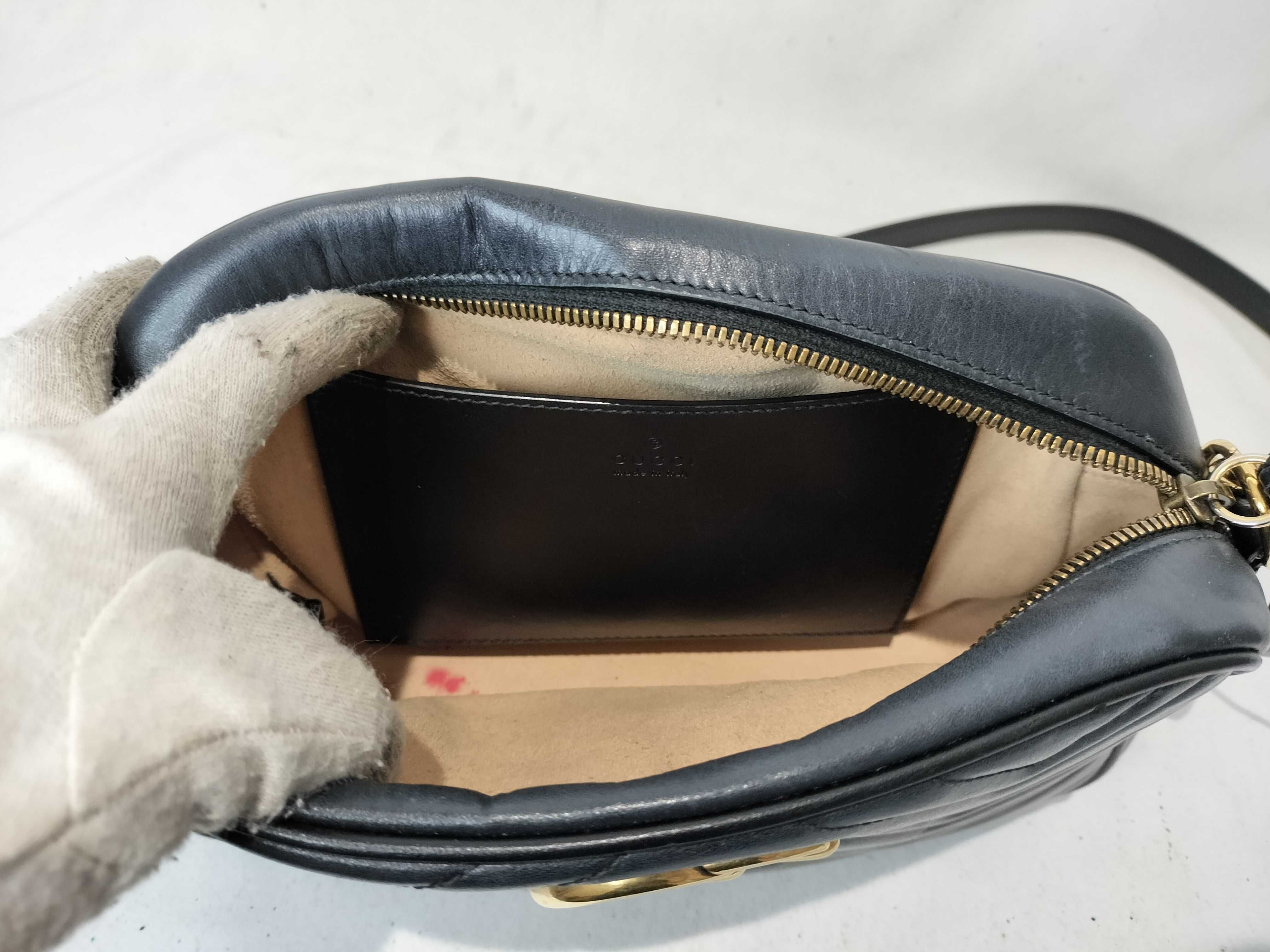 GG Marmont 447632 Shoulder Bag, Leather, Black/Repaired — view 10