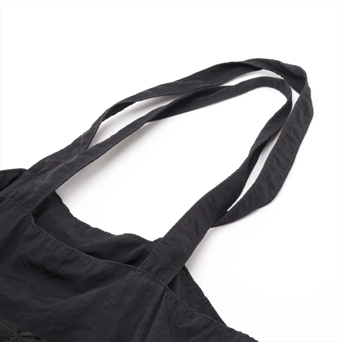 Intrecciato Nylon Tote Bag, Black — view 5