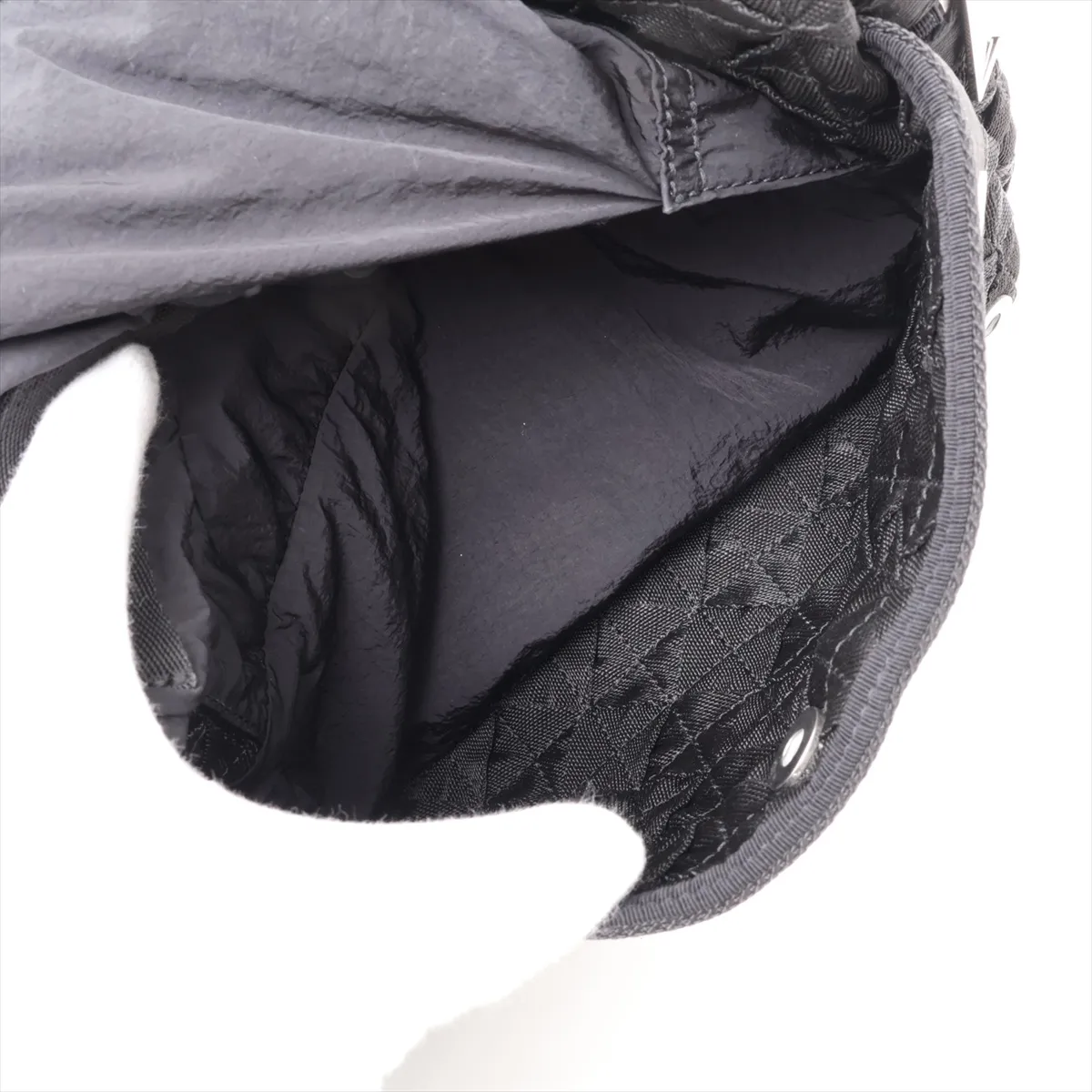 Intrecciato Nylon Tote Bag, Black — view 7