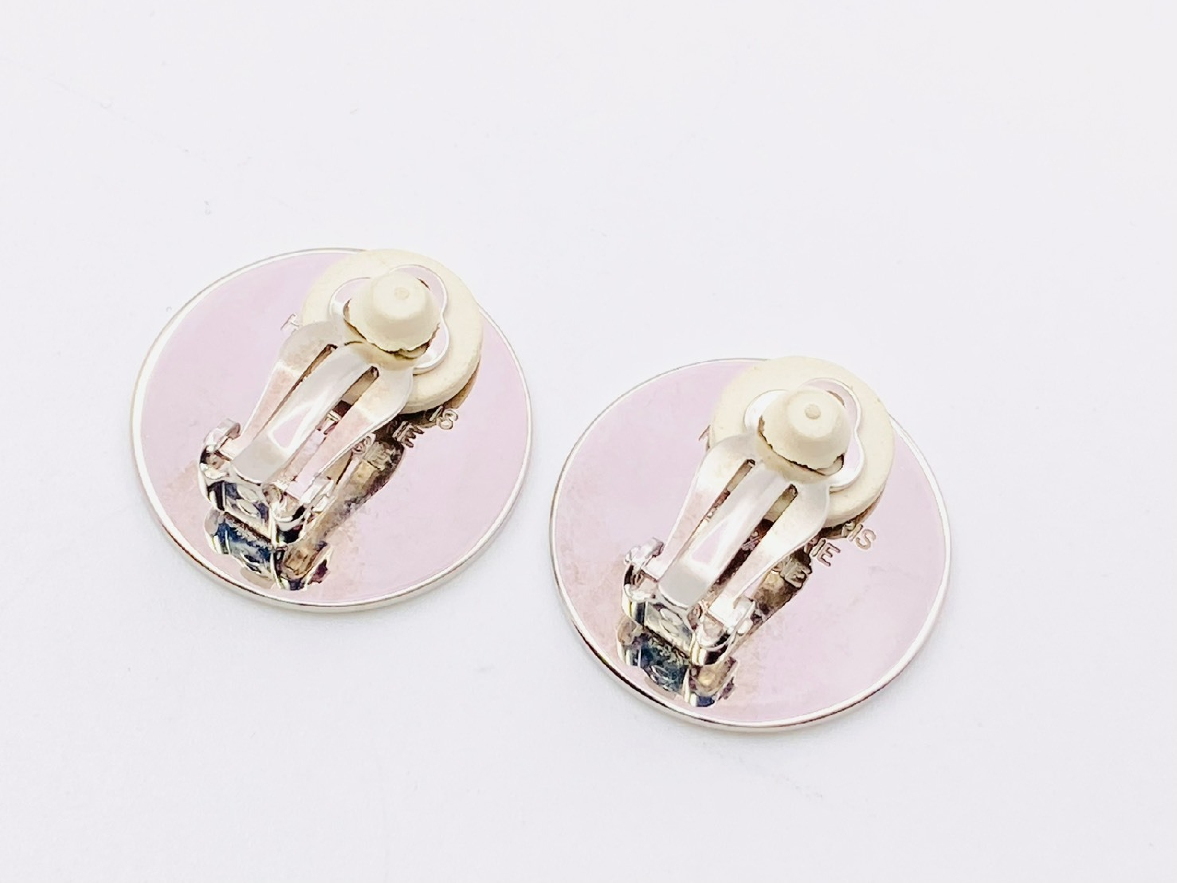 Sellier Round Metal Silver Earrings — view 2
