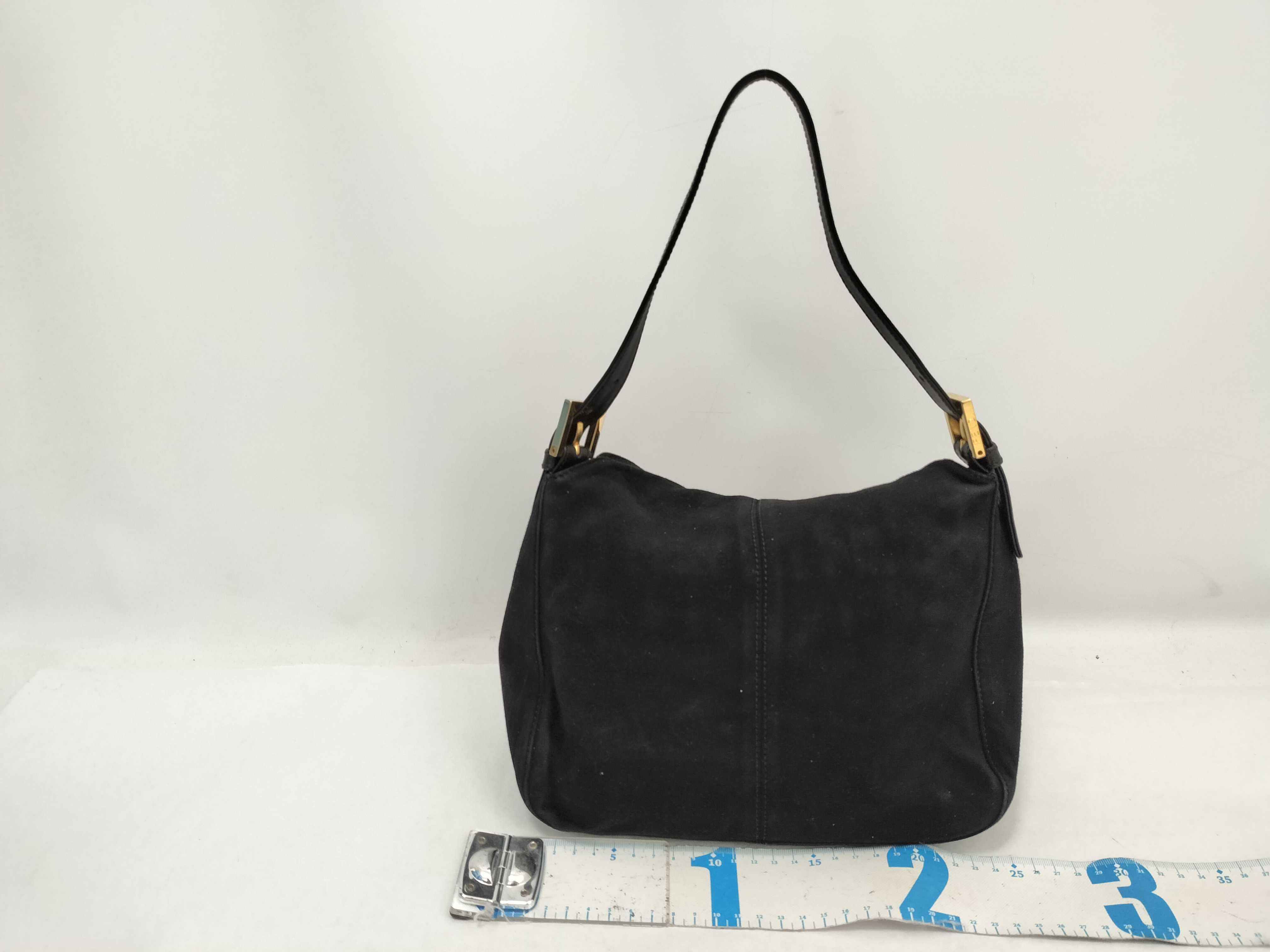Mamma Bucket Suede Black Leather Handbag Shoulder Bag — view 2