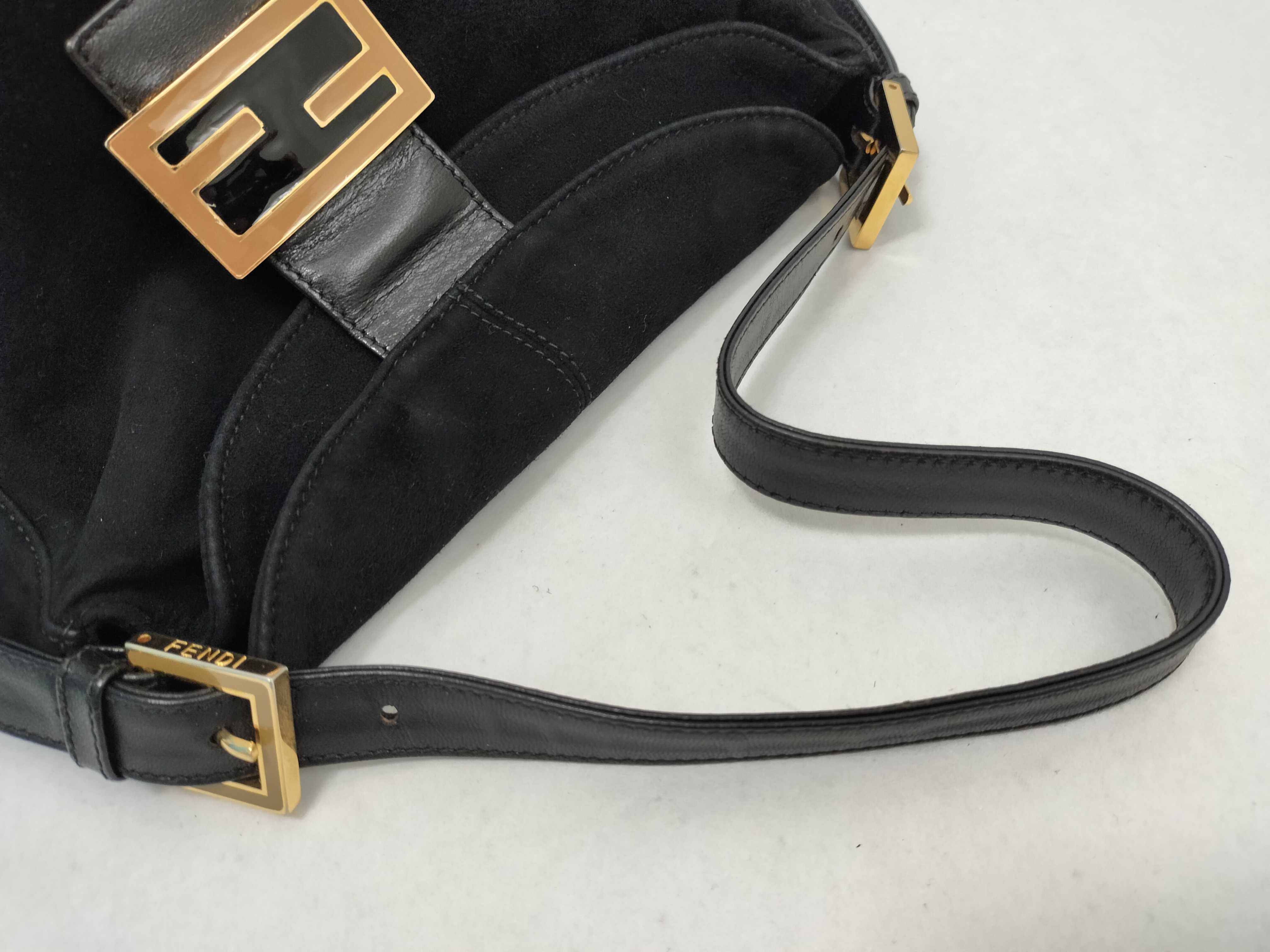 Mamma Bucket Suede Black Leather Handbag Shoulder Bag — view 3