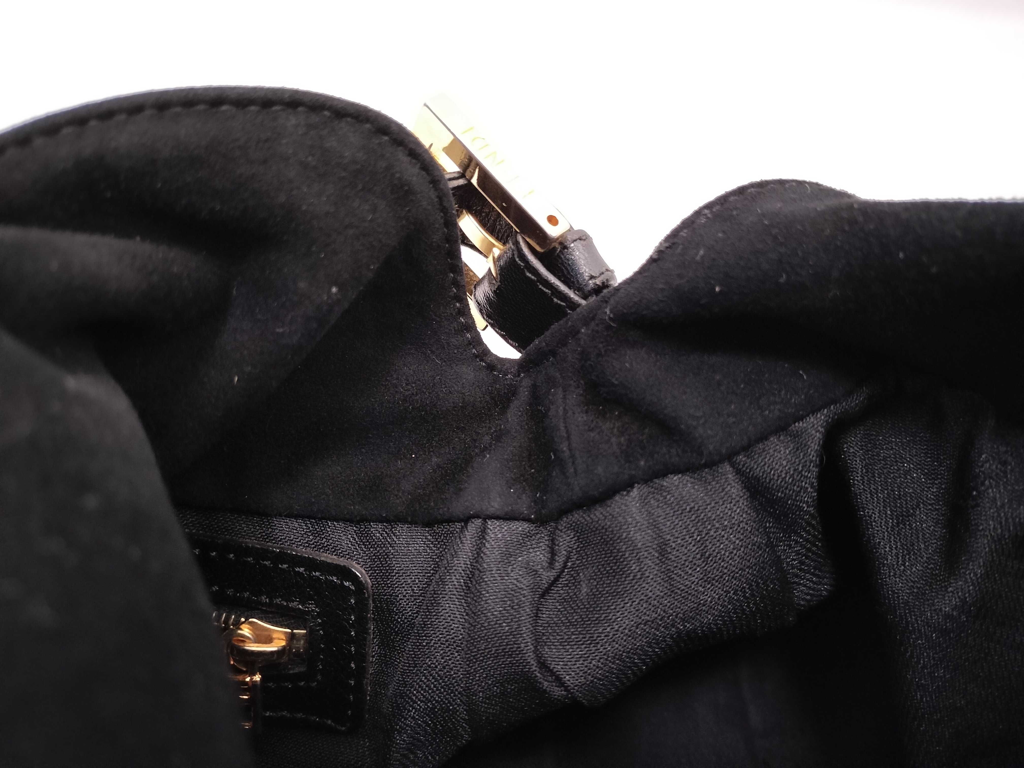 Mamma Bucket Suede Black Leather Handbag Shoulder Bag — view 9
