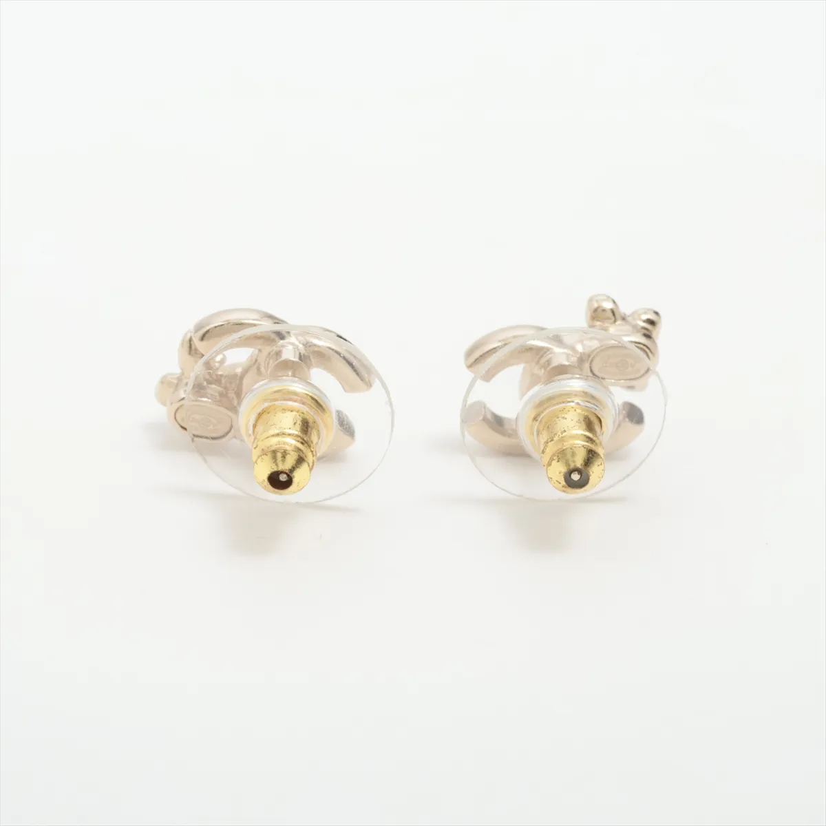 Coco Mark Clover C24V Earrings (Pair) GP x Rhinestone Gold - — view 2