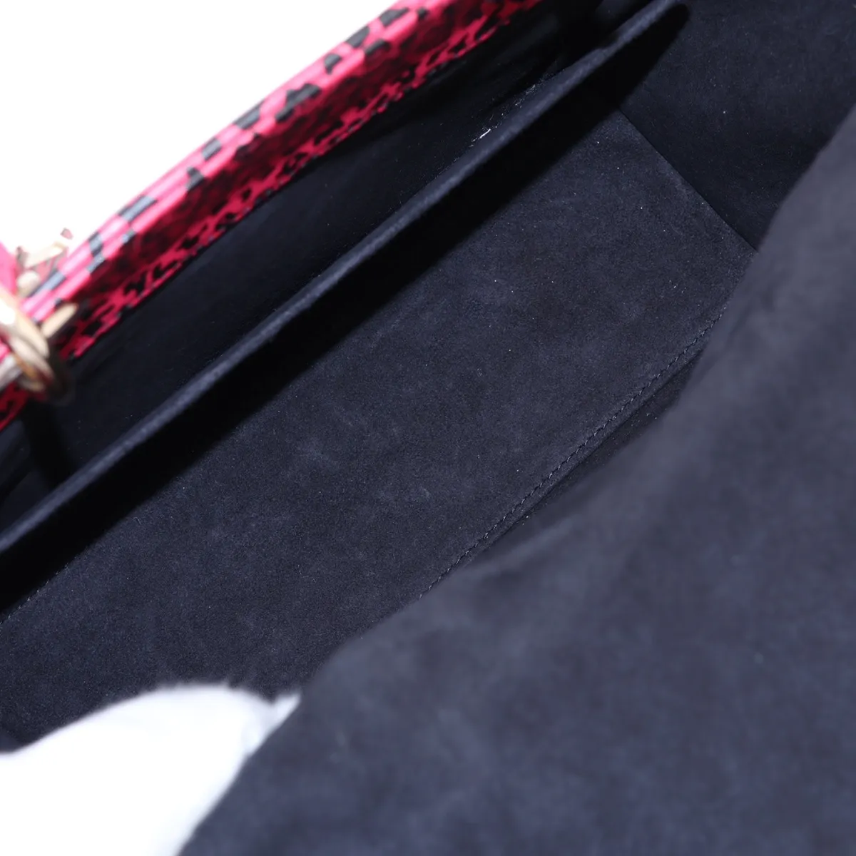 Lady Dior Leather 2-Way Handbag, Red x Black — view 8