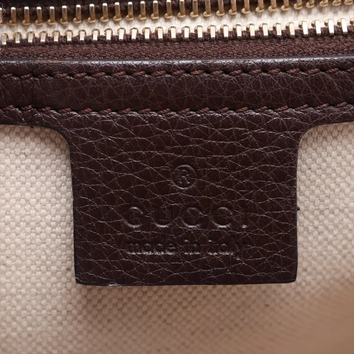 GG Canvas Bamboo 254884 Canvas x Leather 2-Way Handbag Beige x Brown — view 11