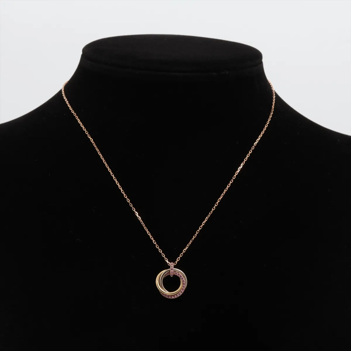 Trinity Pink Sapphire Necklace 750 (YG x PG x WG) 5.2g MBP199 Stone has — view 5
