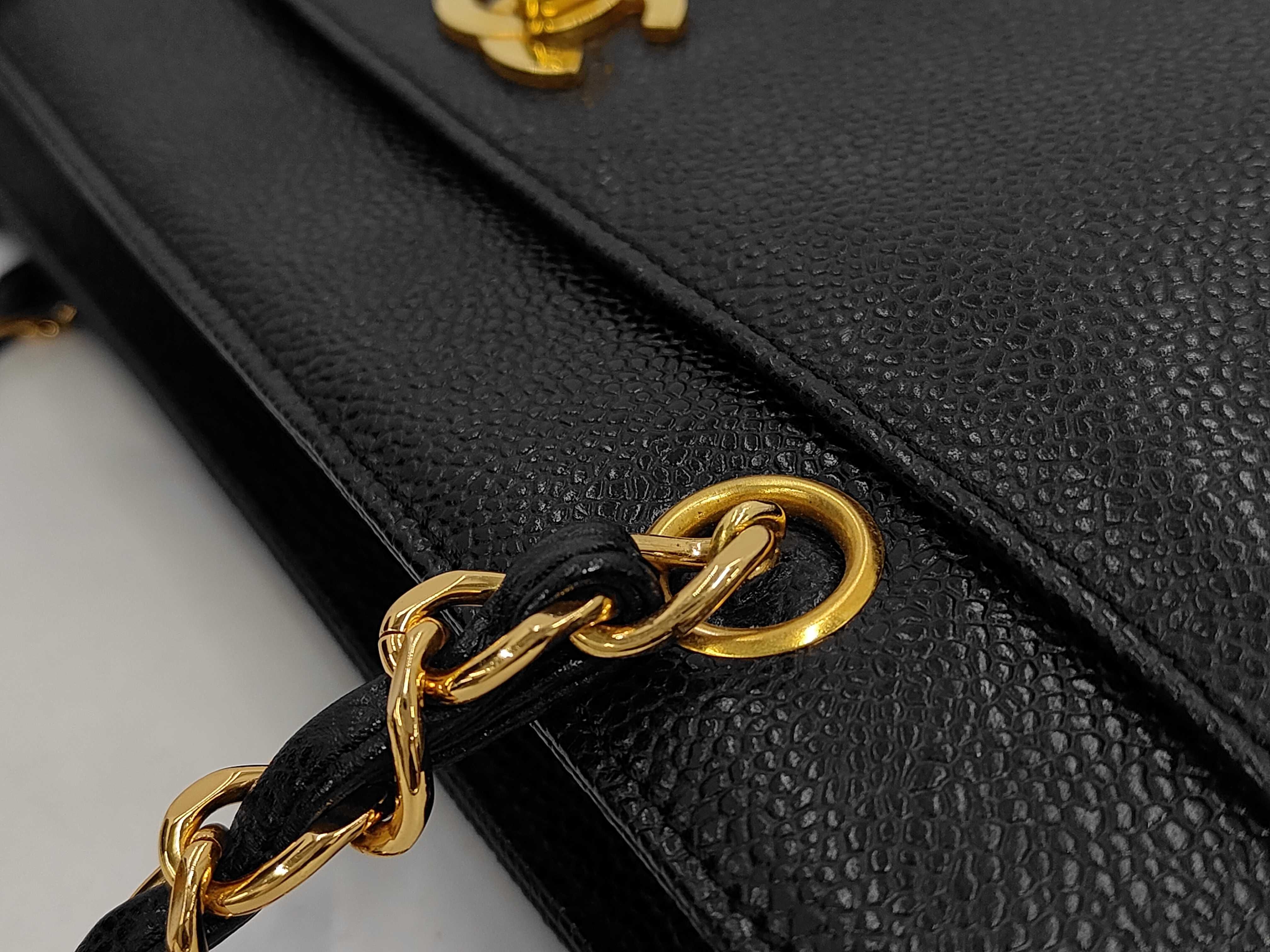 Caviar Skin Chain Shoulder Tote Bag, Series 5, Turnlock Tote Bag — view 5