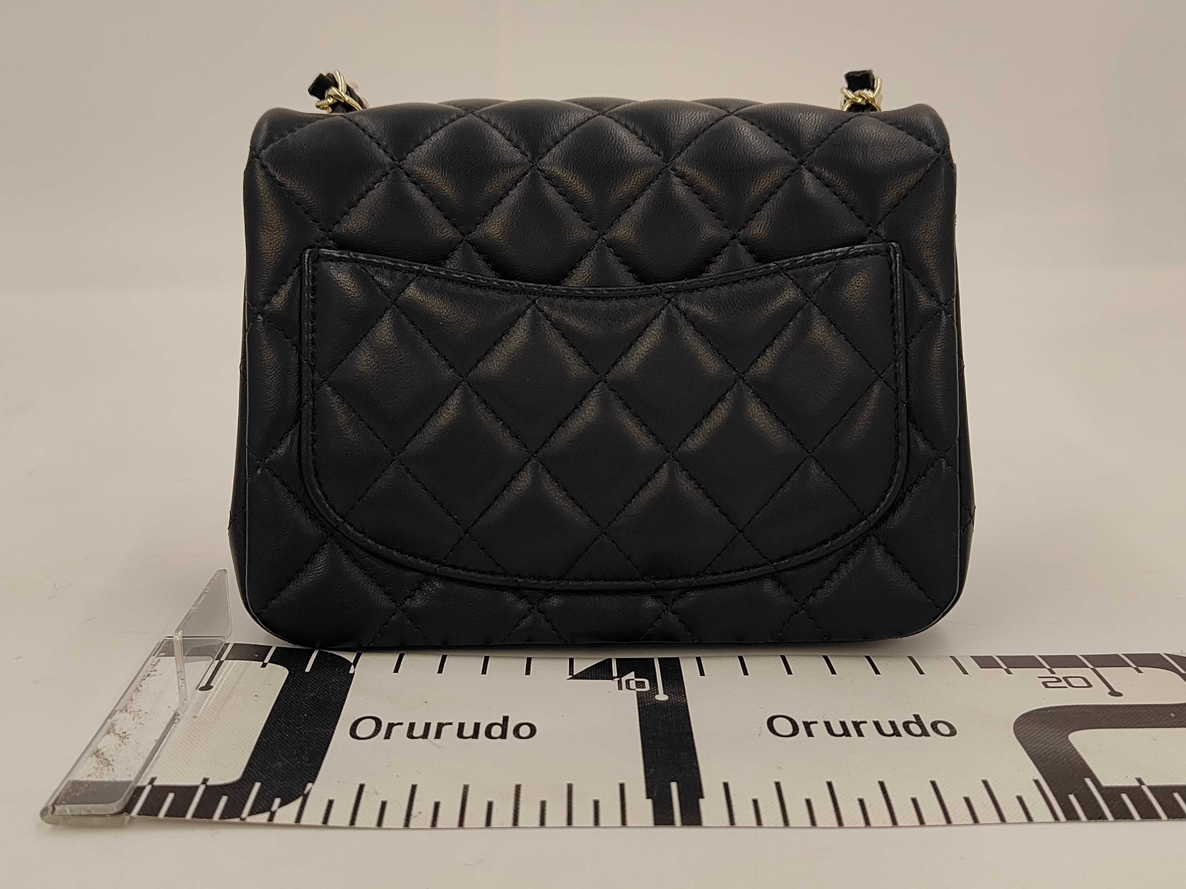 Mini Matelassé Chain Shoulder Bag, Black and Silver Lambskin — view 2