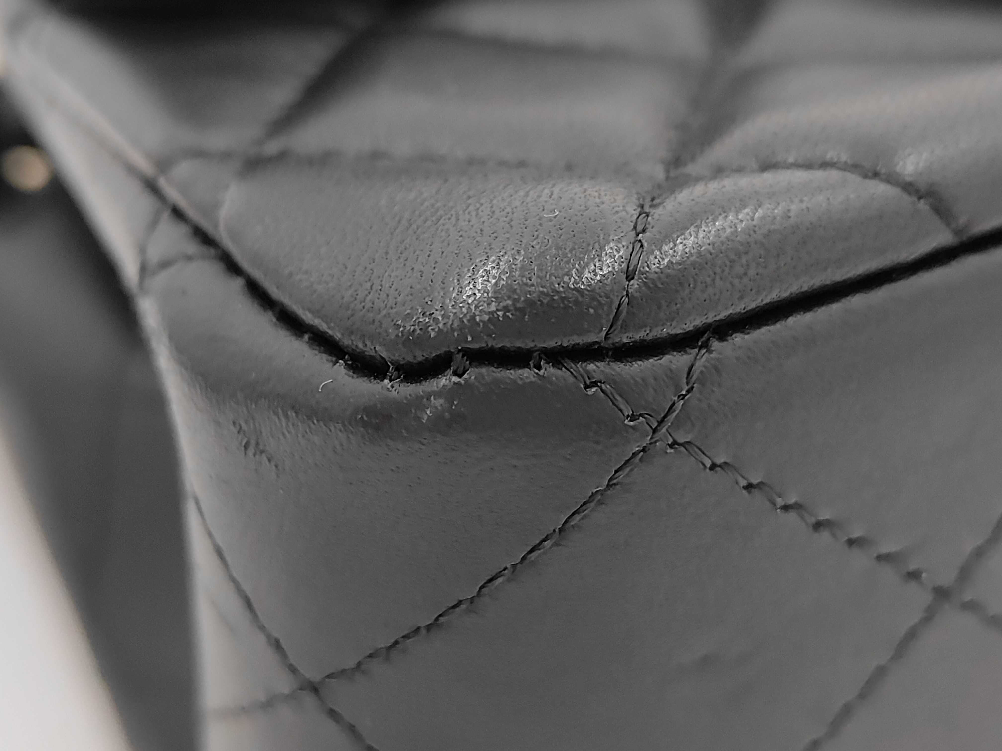 Mini Matelassé Chain Shoulder Bag, Black and Silver Lambskin — view 4