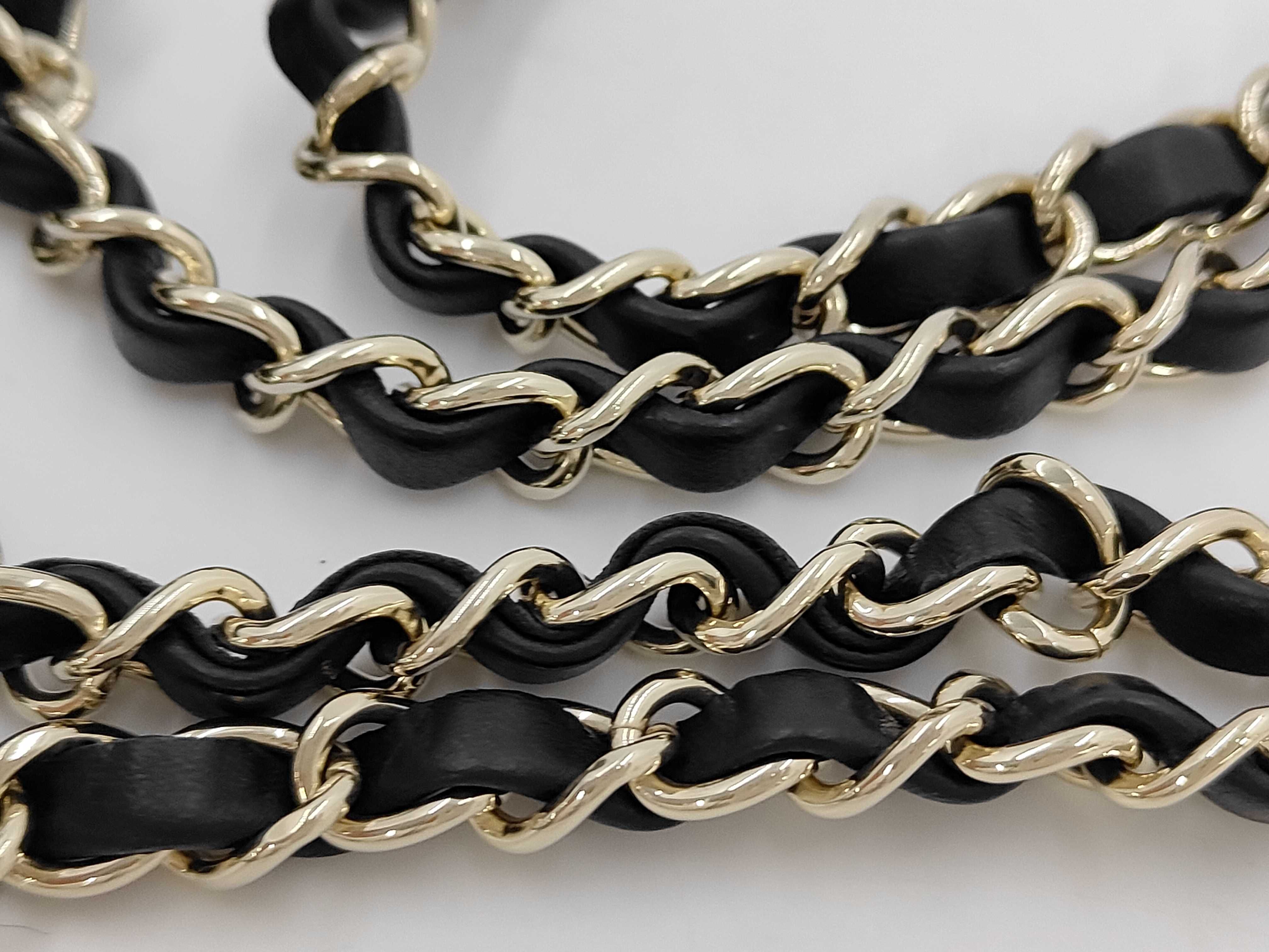 Mini Matelassé Chain Shoulder Bag, Black and Silver Lambskin — view 6