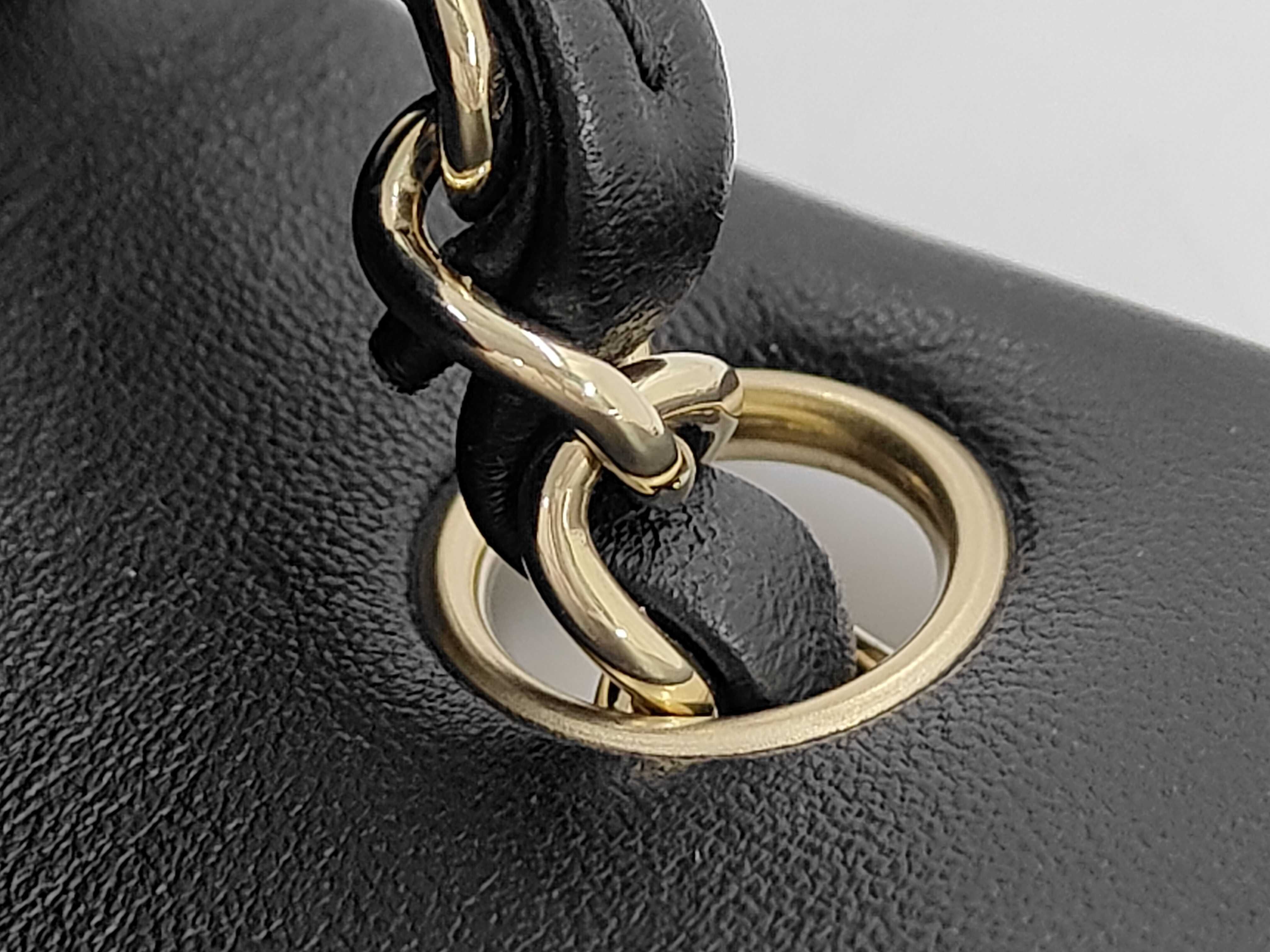 Mini Matelassé Chain Shoulder Bag, Black and Silver Lambskin — view 7