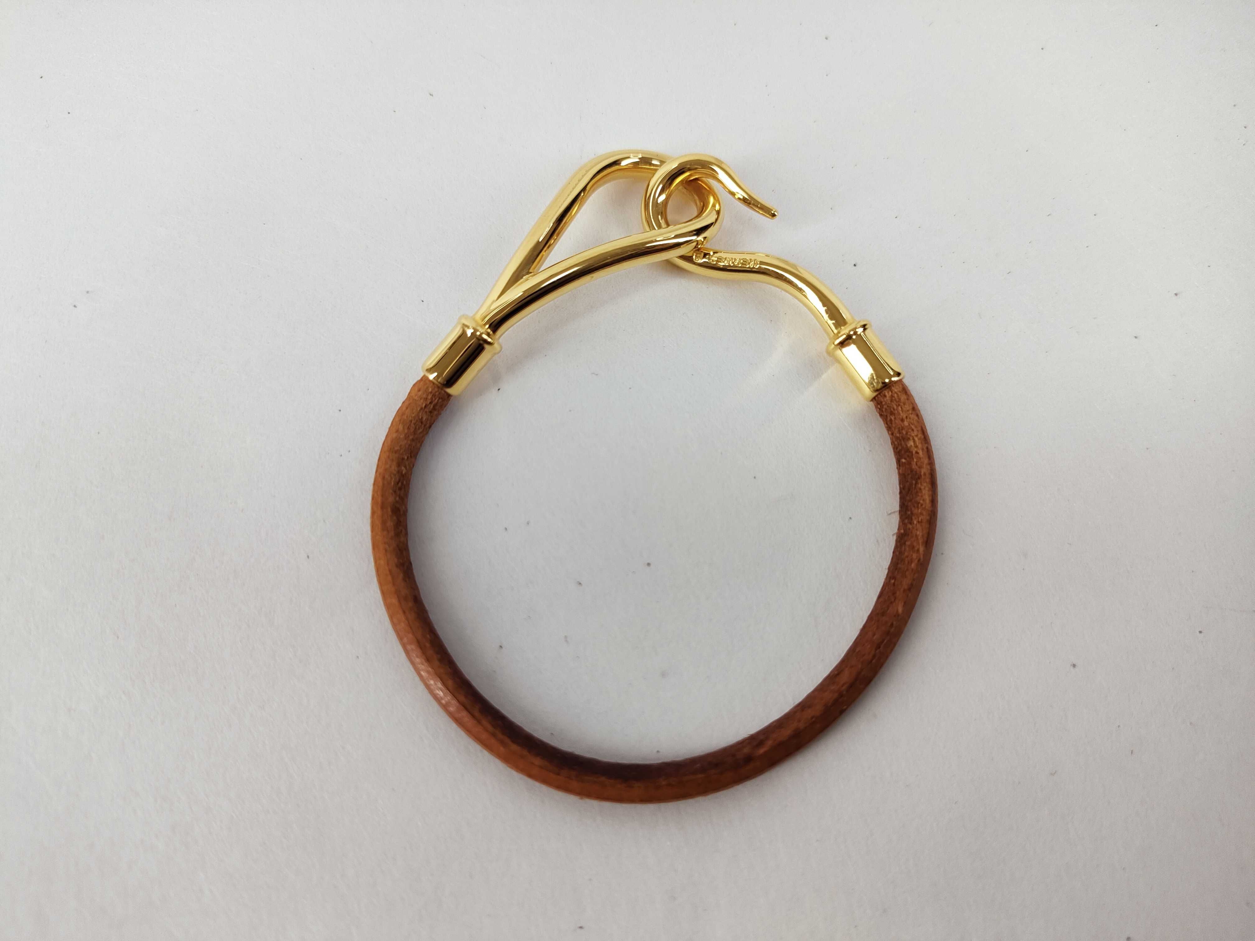 Jumbo Bracelet, Leather Bracelet, Gold Bracelet/Bangle — view 2