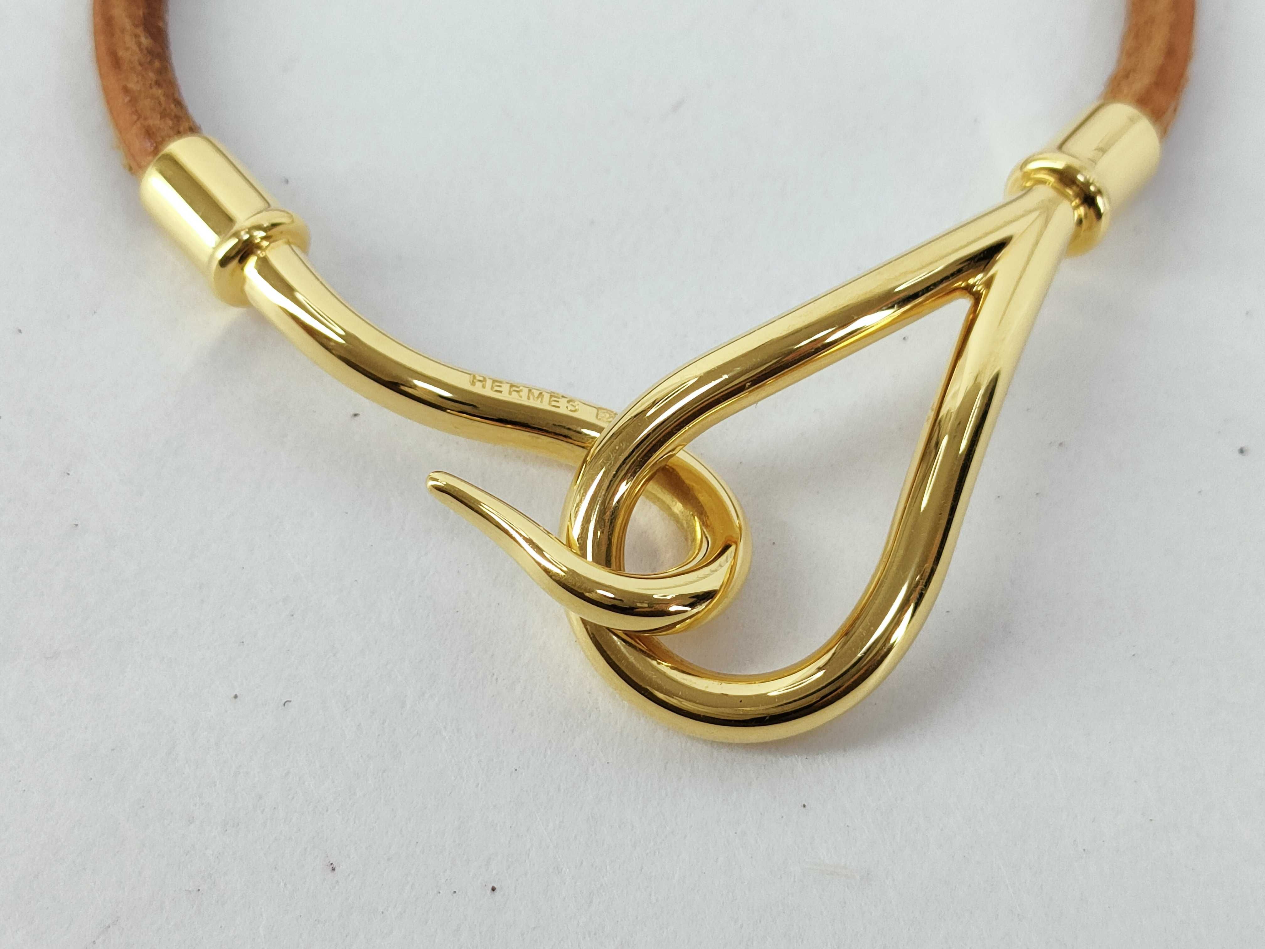 Jumbo Bracelet, Leather Bracelet, Gold Bracelet/Bangle — view 3