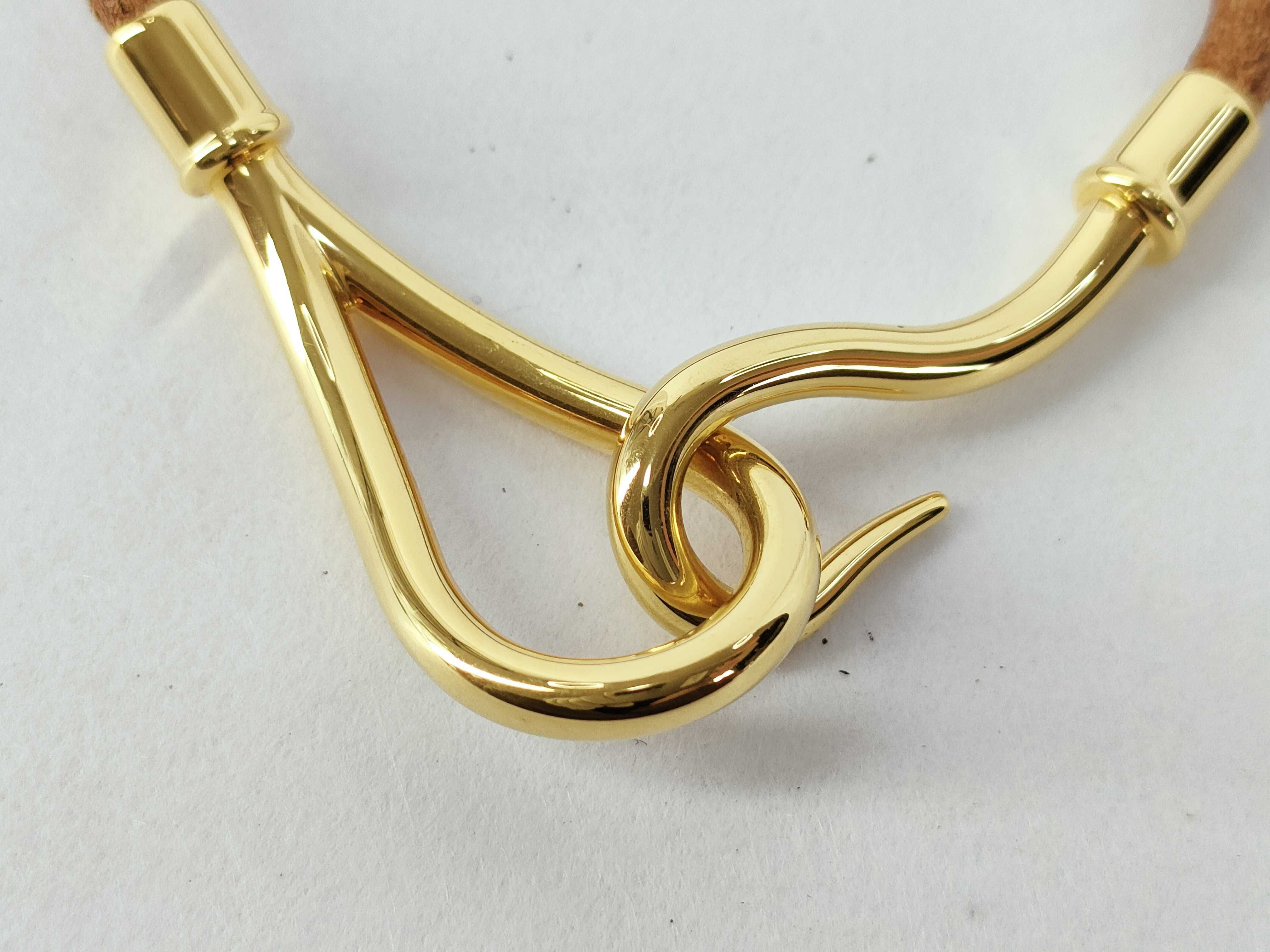 Jumbo Bracelet, Leather Bracelet, Gold Bracelet/Bangle — view 5