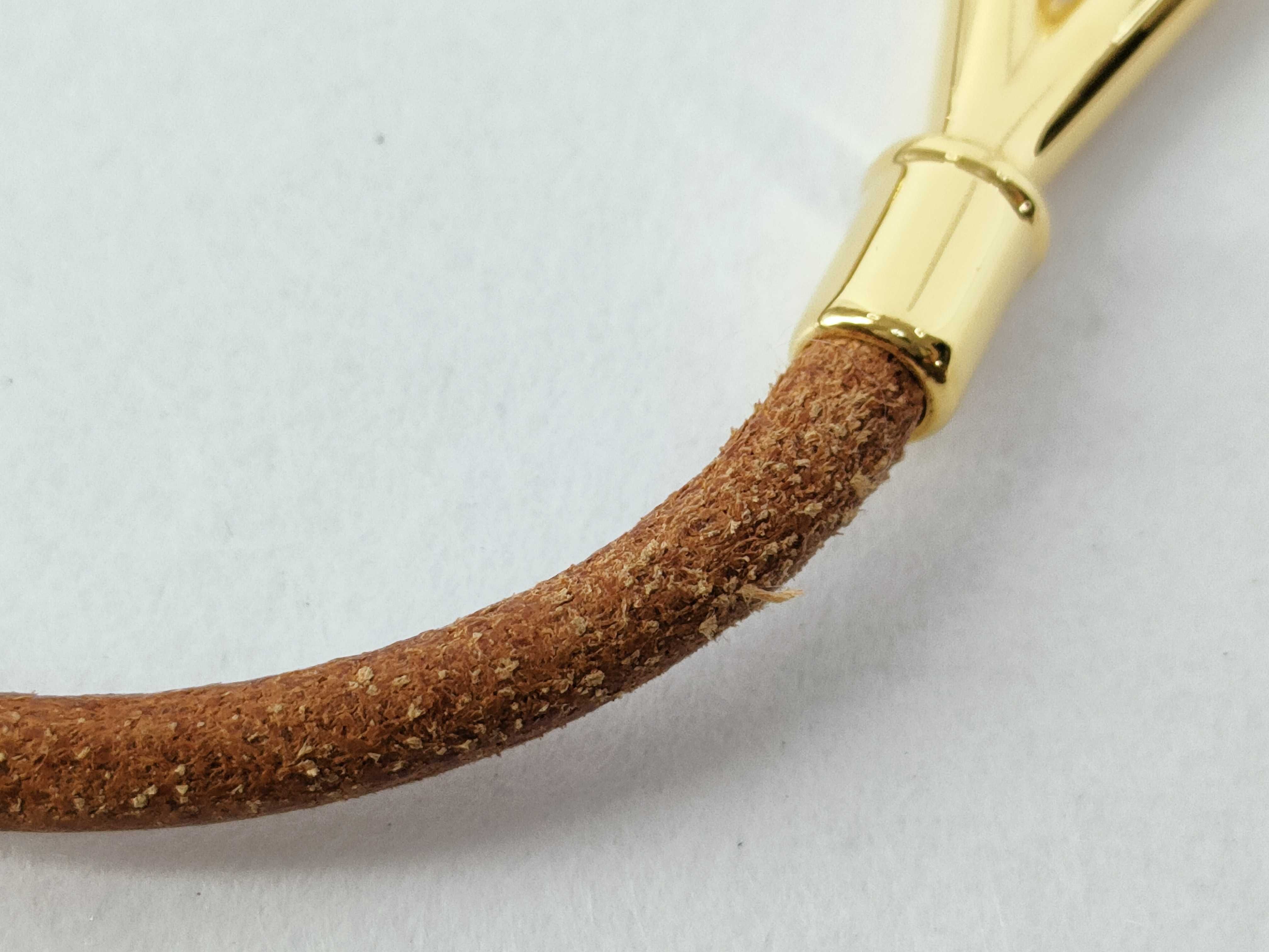 Jumbo Bracelet, Leather Bracelet, Gold Bracelet/Bangle — view 7