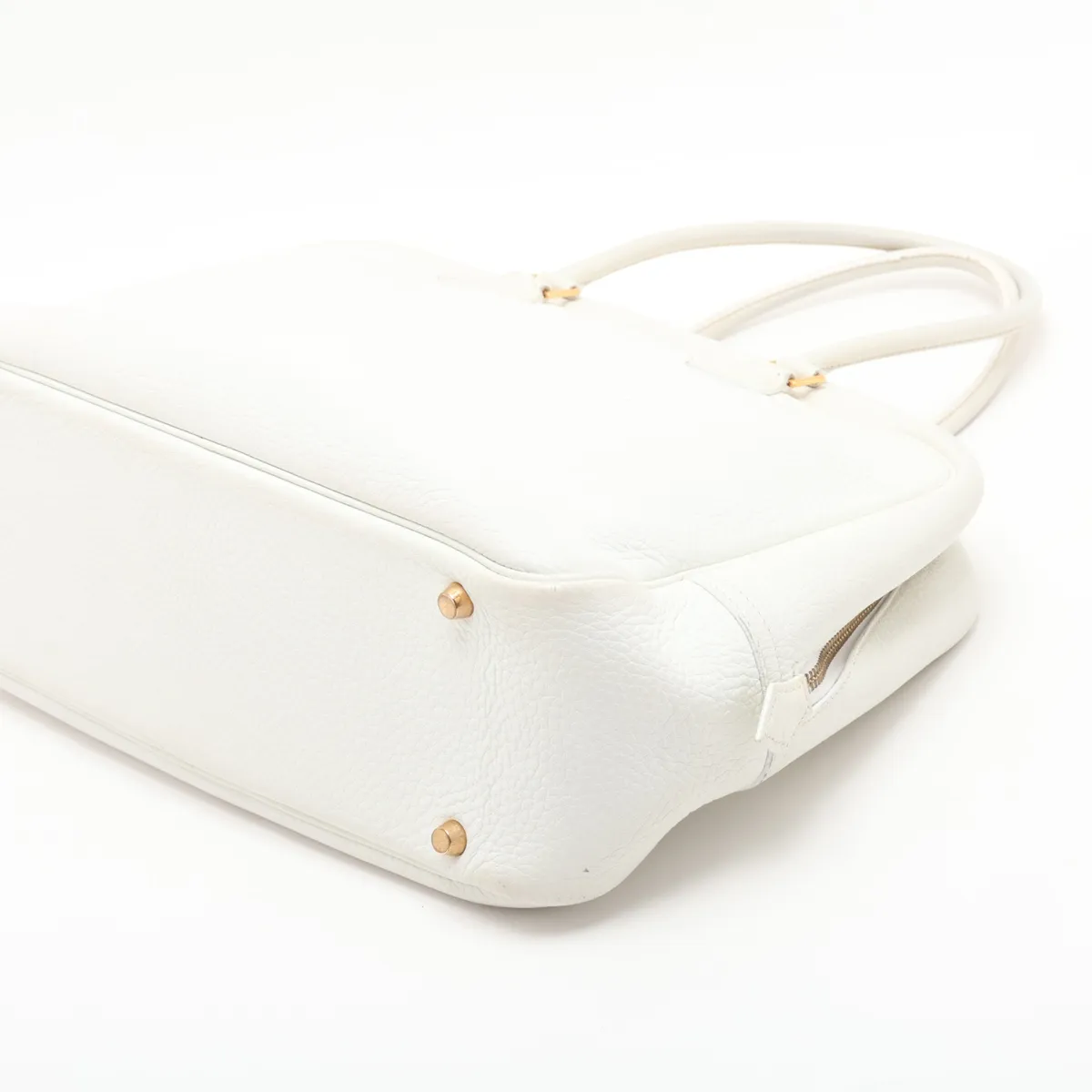 Plume 32 Taurillon Clemence White Leather with Gold Hardware C: 1999 — view 3